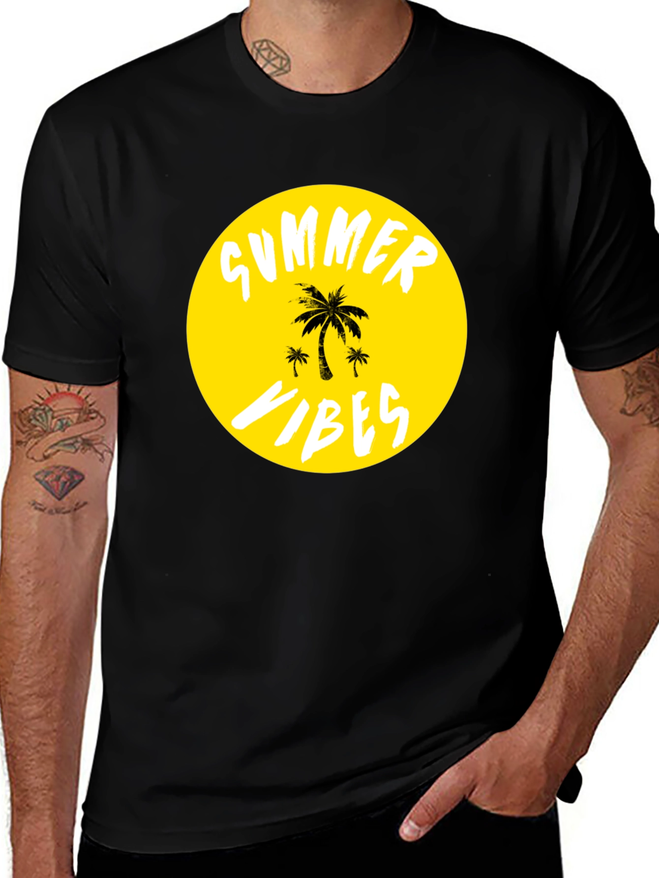 Variant 11 of Summer Vibes T-Shirt - Tropical Palm Tree Graphic Tee