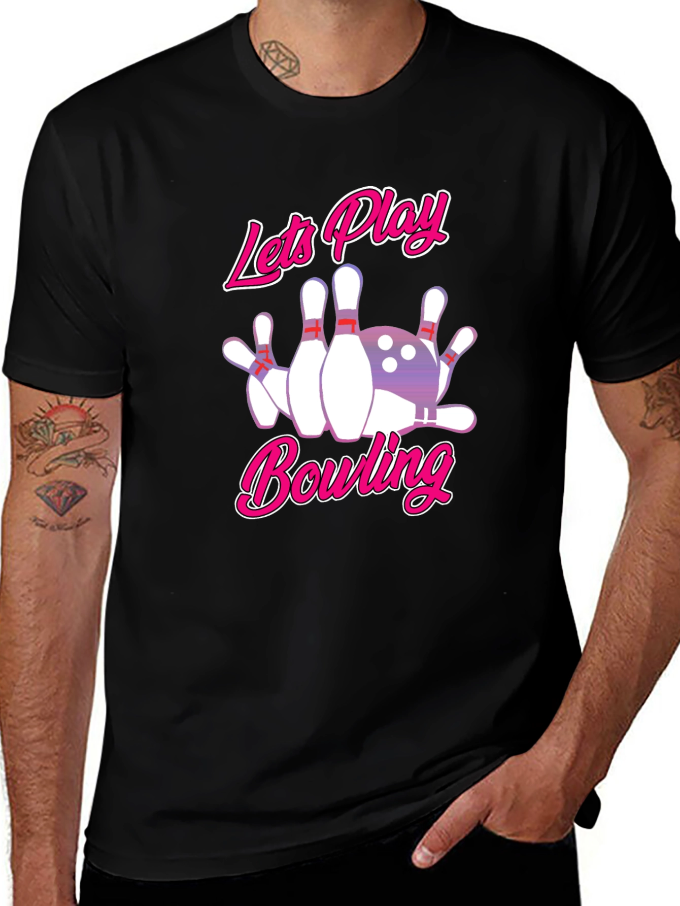 Variant 16 of Let's Play Bowling Graphic Tee
