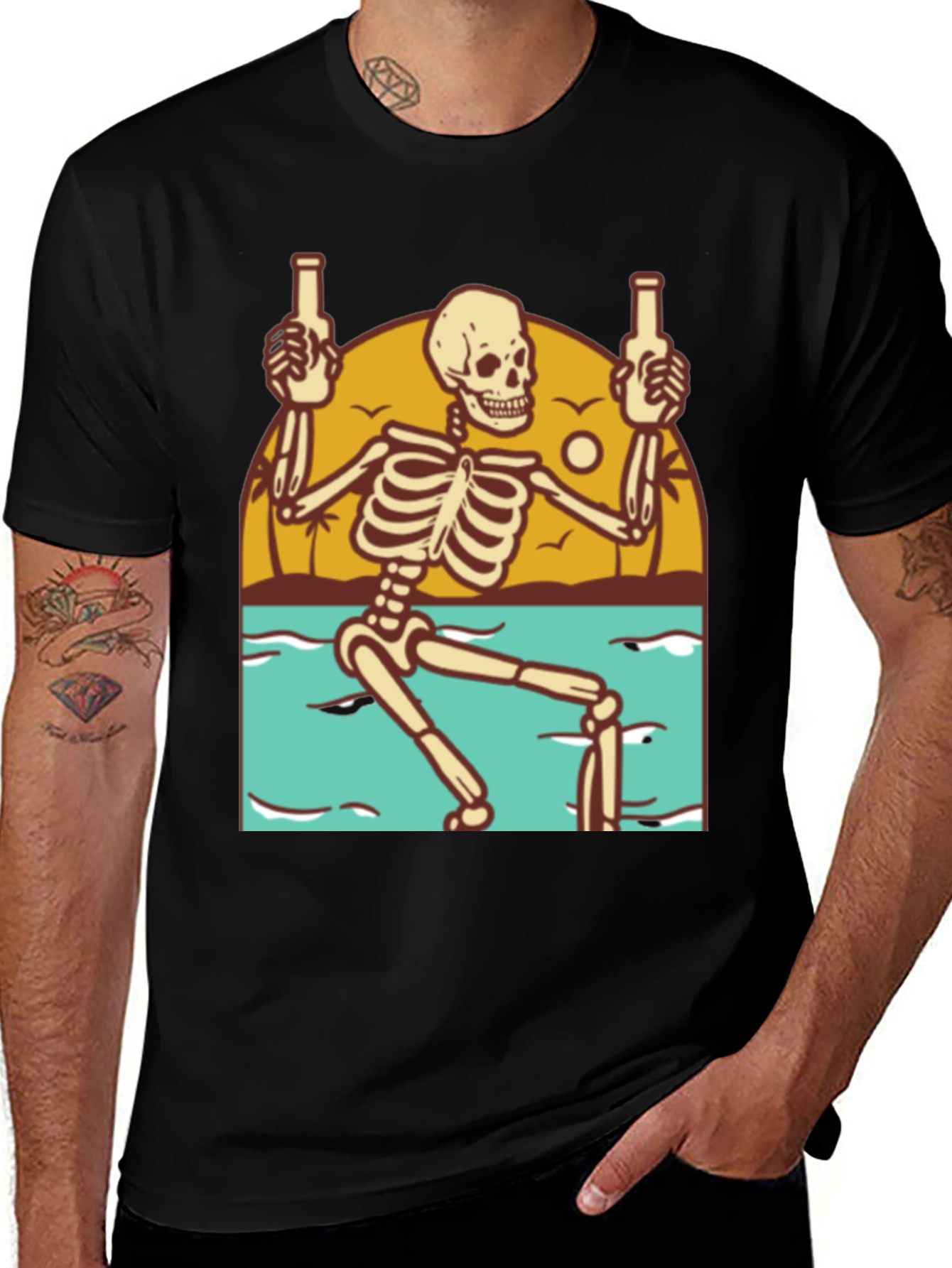 Variant 19 of Skeleton Beach Party T-Shirt