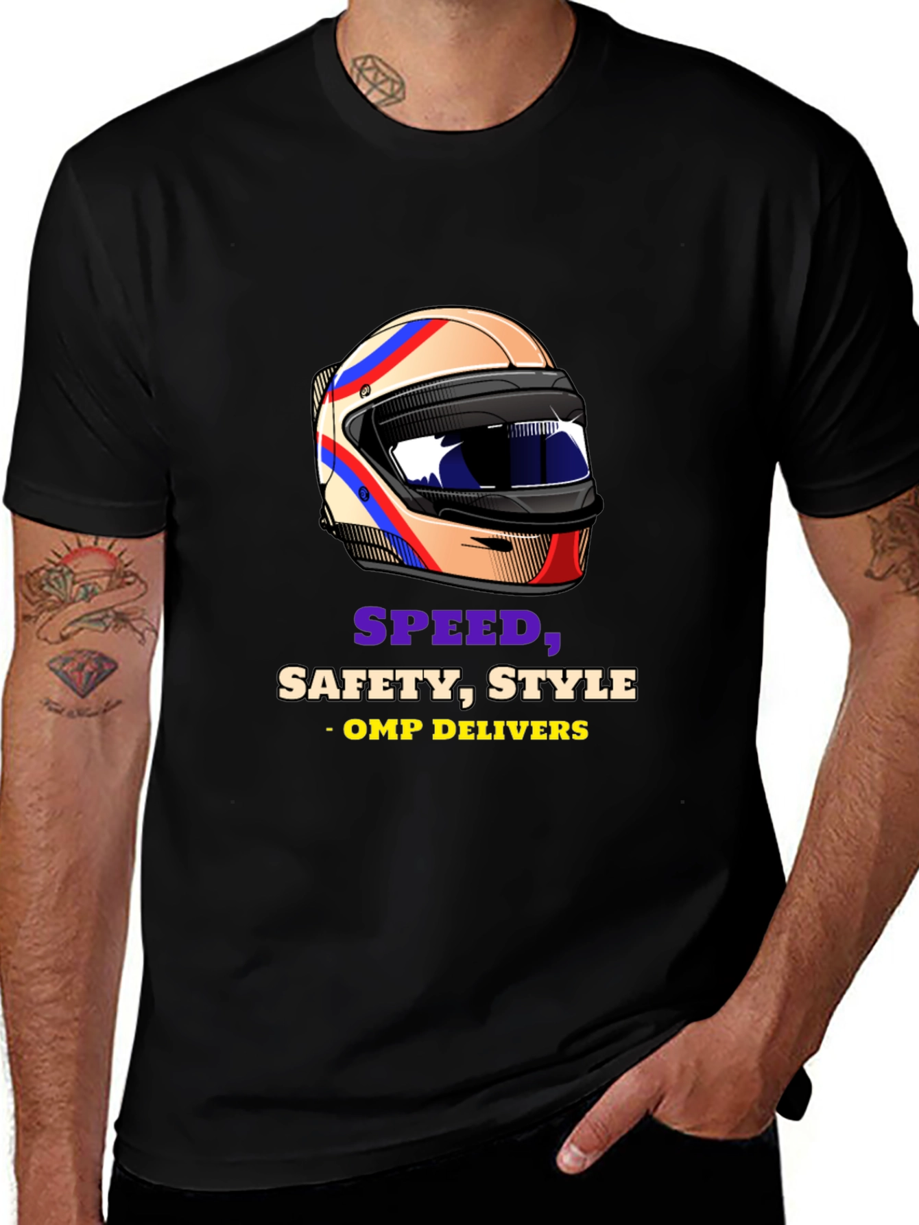 Speed Safety Style Racing Helmet Graphic Tee