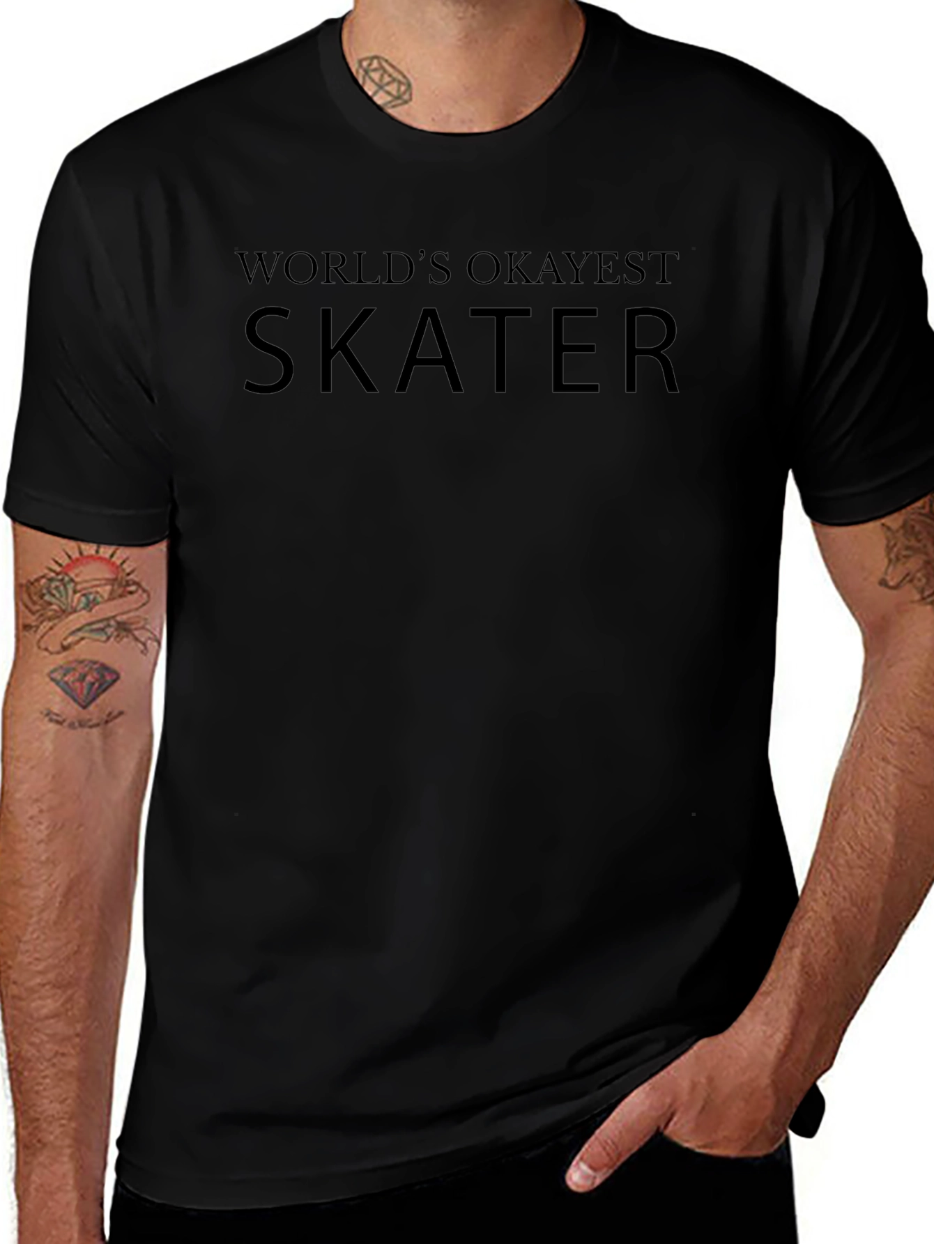 Variant 18 of World's Okayest Skater T-Shirt - Black Cotton Tee