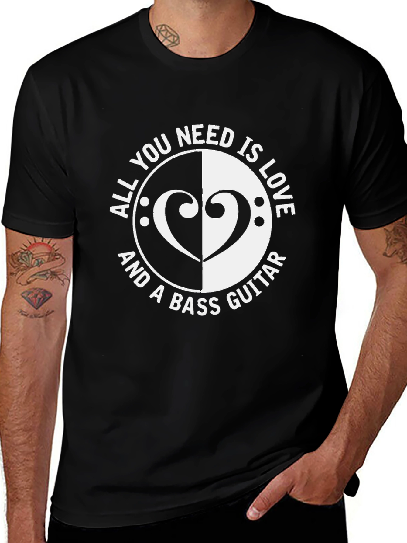 All You Need Is Love and a Bass Guitar T-Shirt