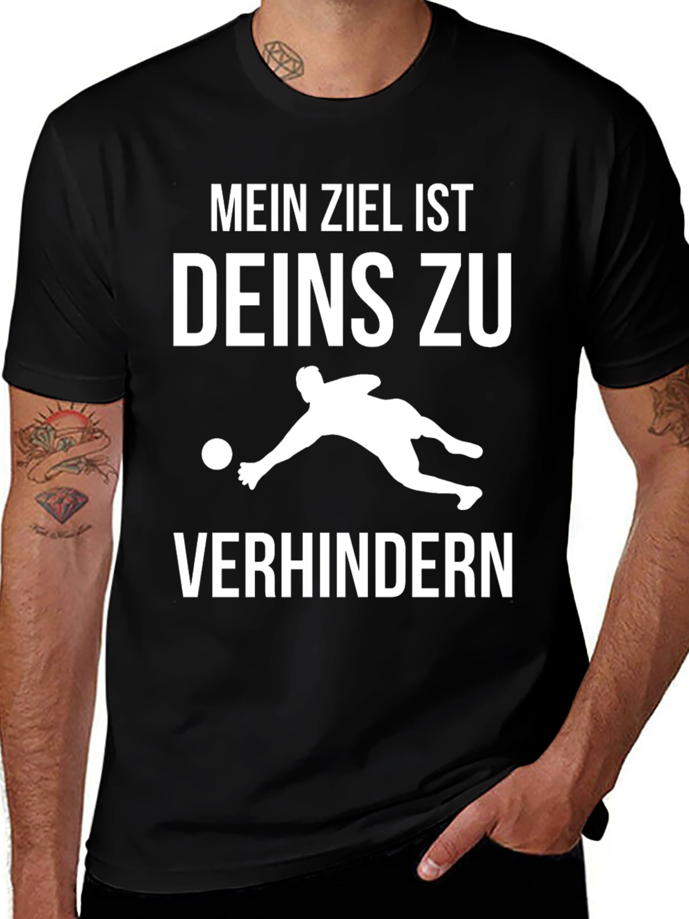 Variant 25 of Goalie Graphic Tee - Mein Ziel Ist Deins Zu Verhindern