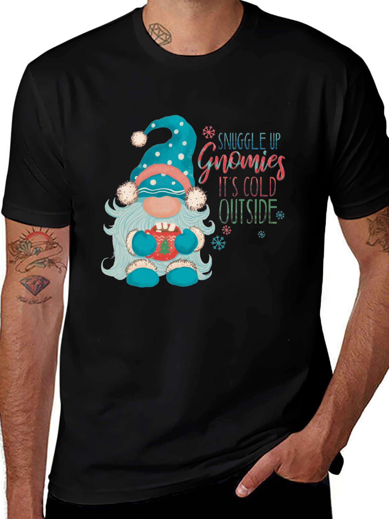 Variant 17 of Snuggle Up Gnomies Winter Graphic Tee