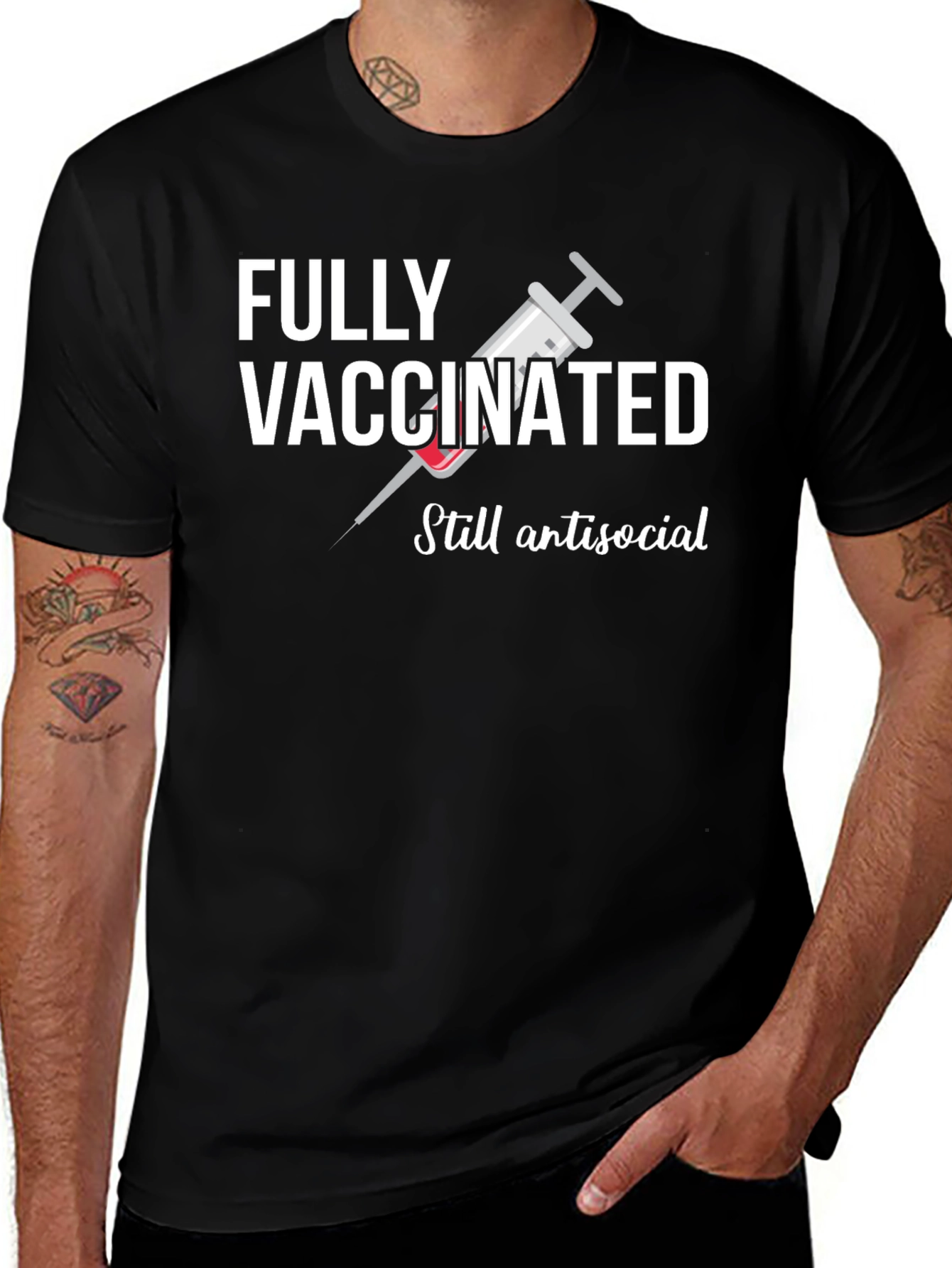 Variant 8 of Fully Vaccinated Still Antisocial T-Shirt