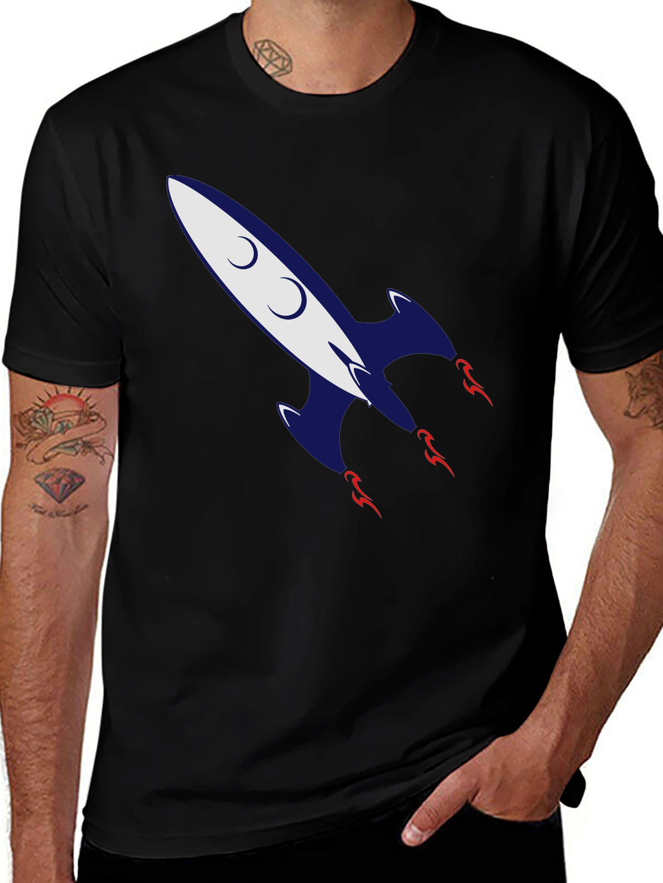 Variant 15 of Retro Rocket Graphic Tee - Classic Cool