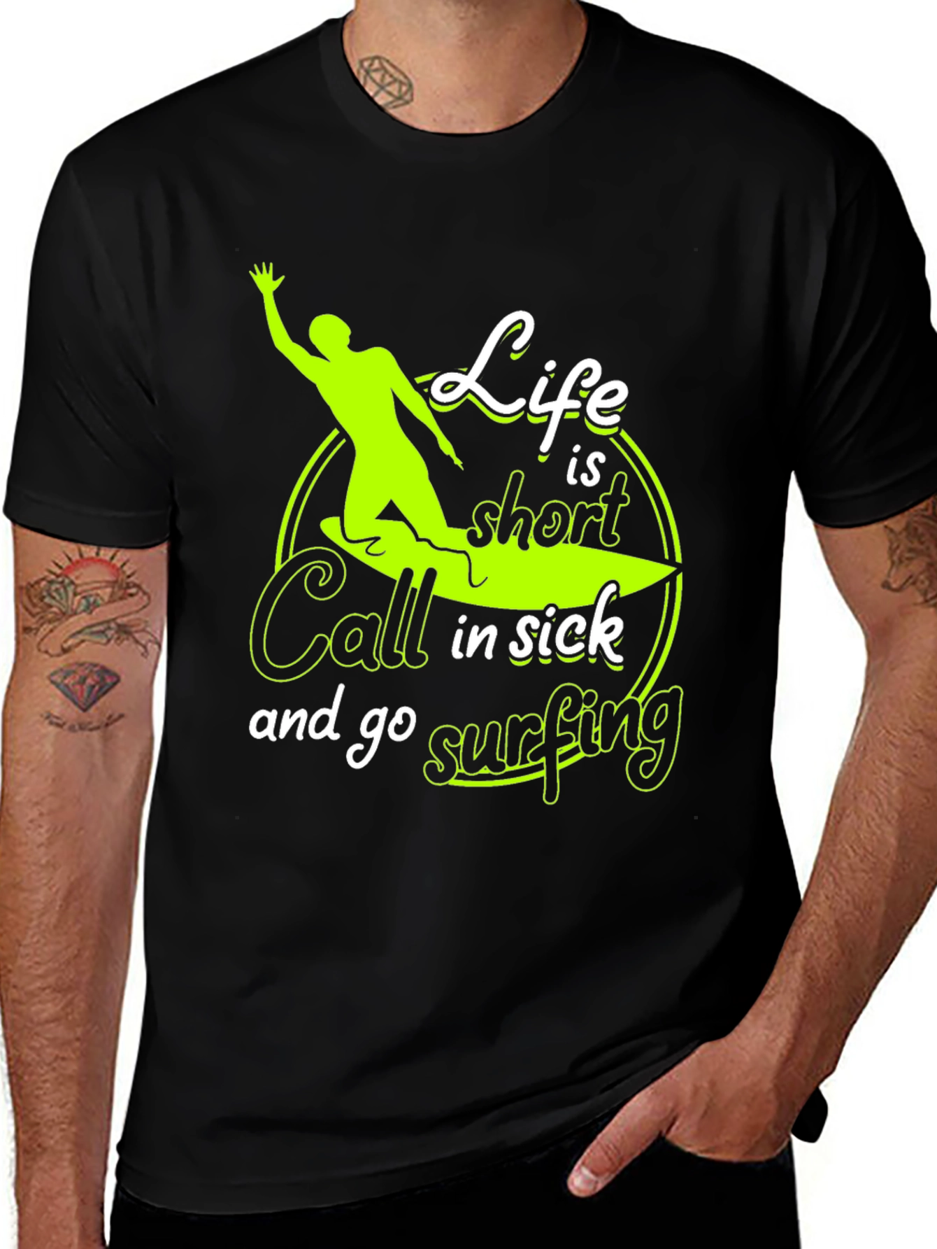 Variant 17 of Life is Short Surfing Graphic T-Shirt