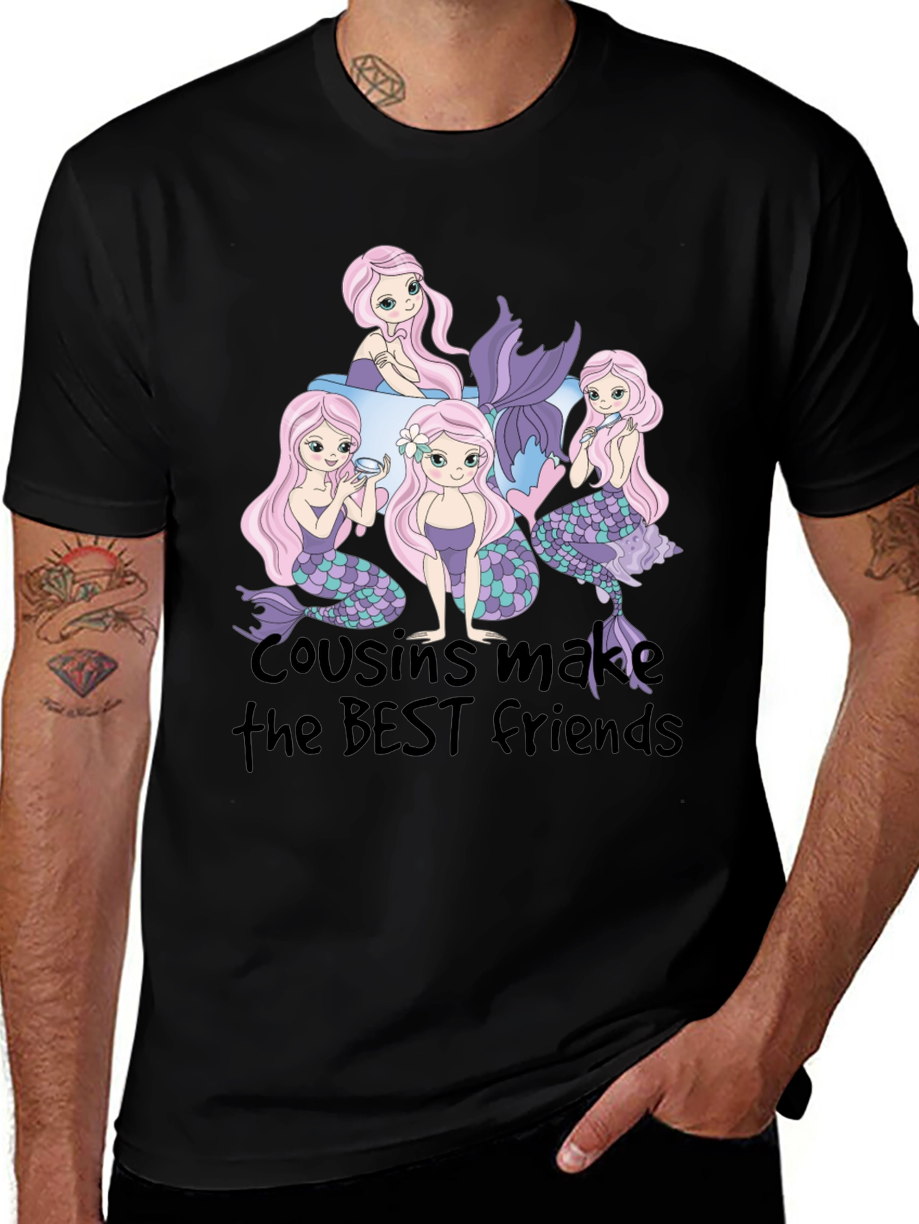 Cousins Best Friends Mermaid Graphic T-Shirt