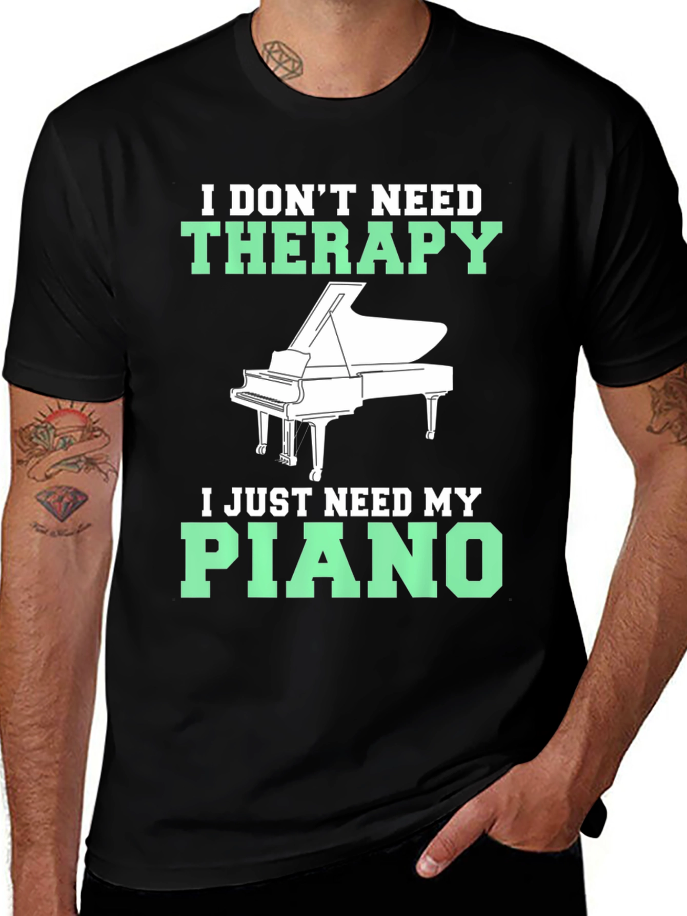 Variant 15 of Piano Therapy T-Shirt - Music Lover Tee