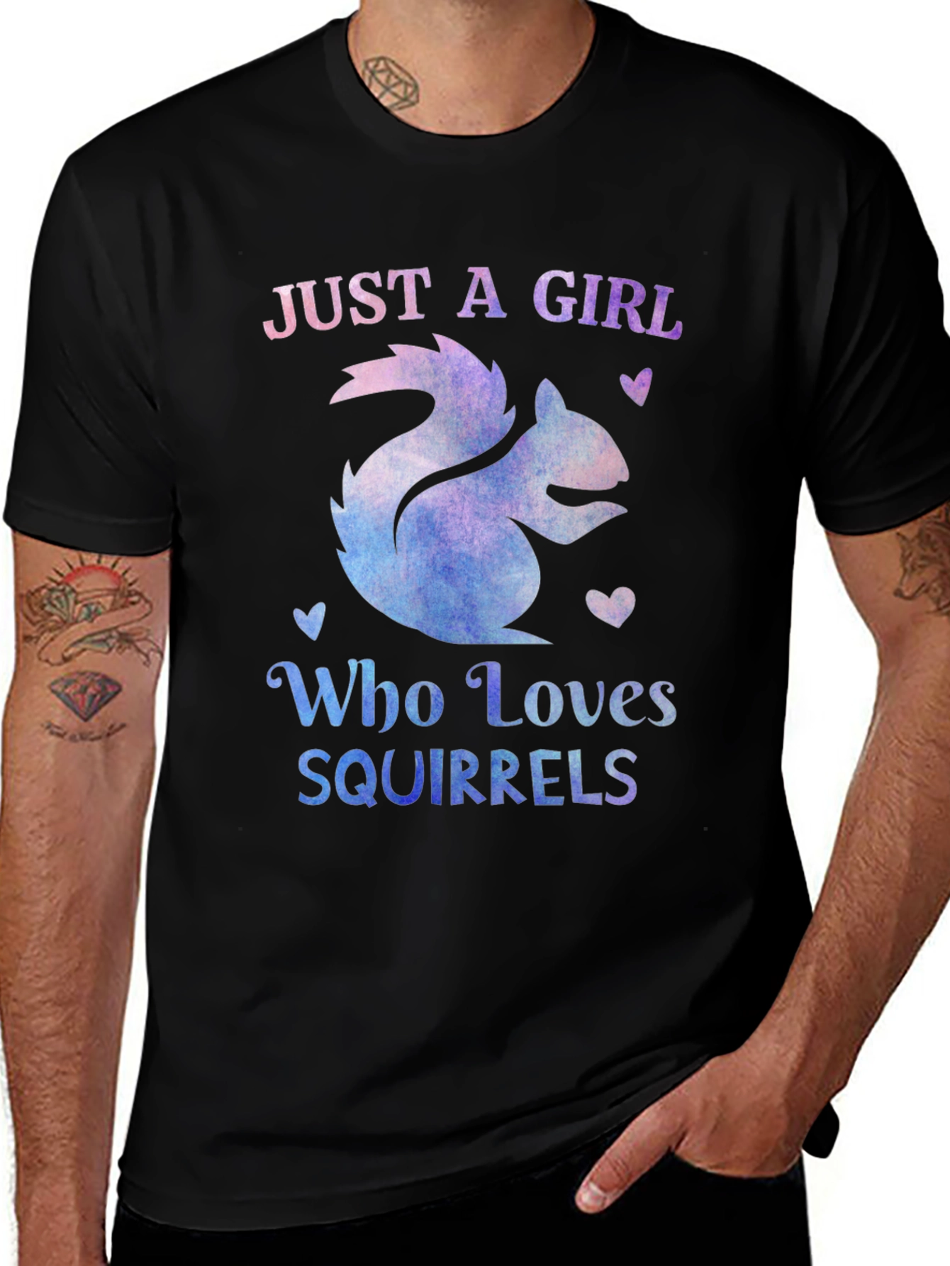 Variant 7 of Squirrel Lover's Tee - Just a Girl Who Loves Squirrels