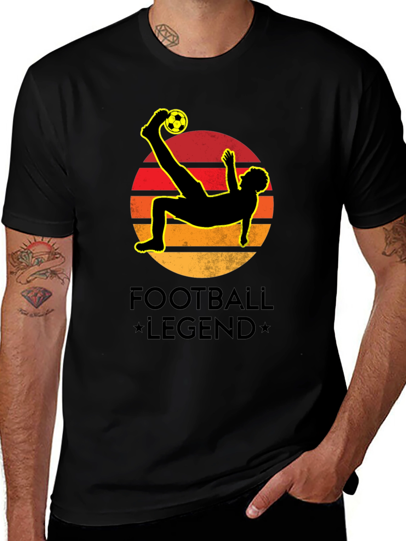 Variant 23 of Football Legend Graphic Black T-Shirt