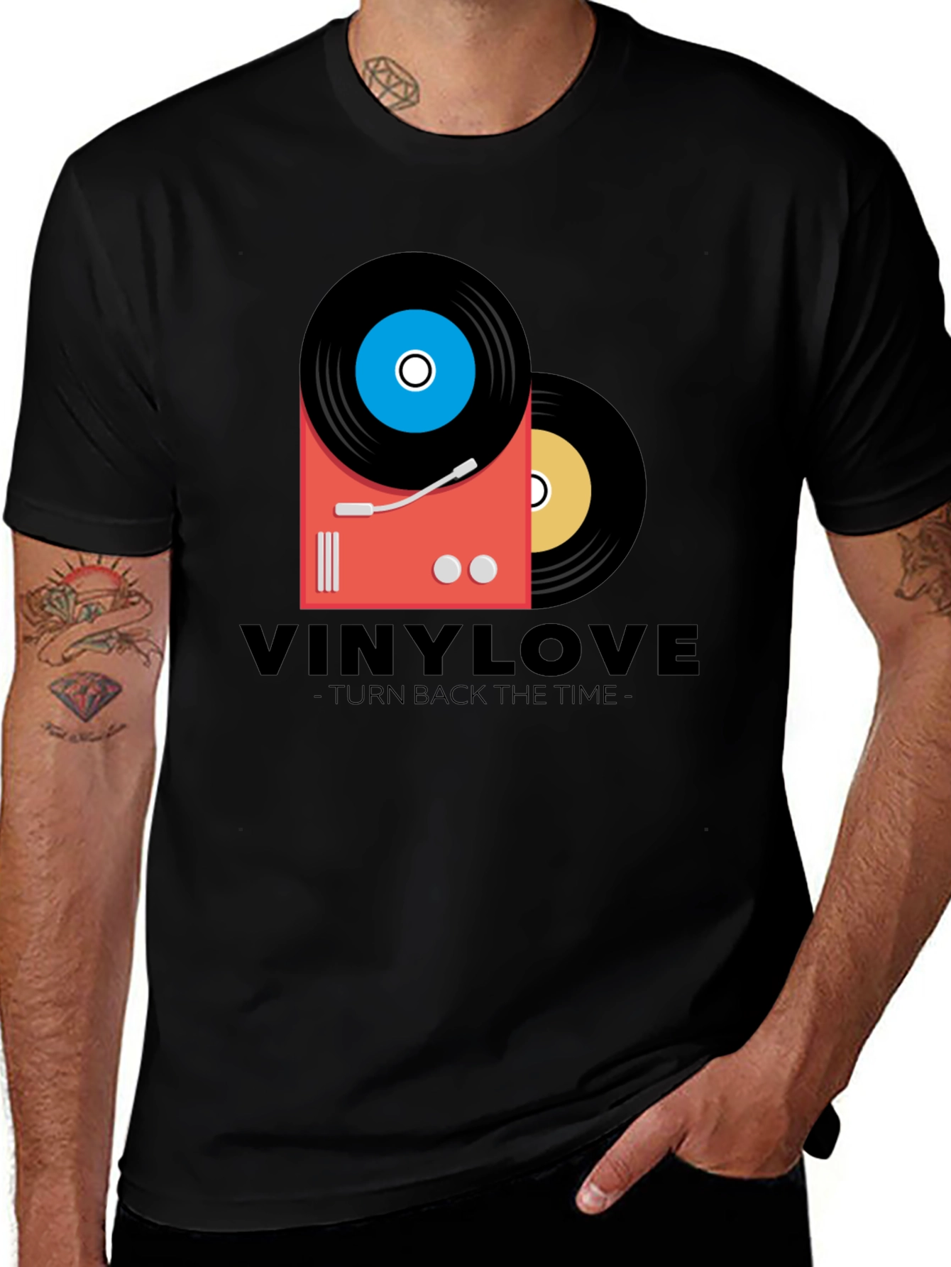 Variant 25 of Vinyl Love Black T-Shirt - Retro Music Design