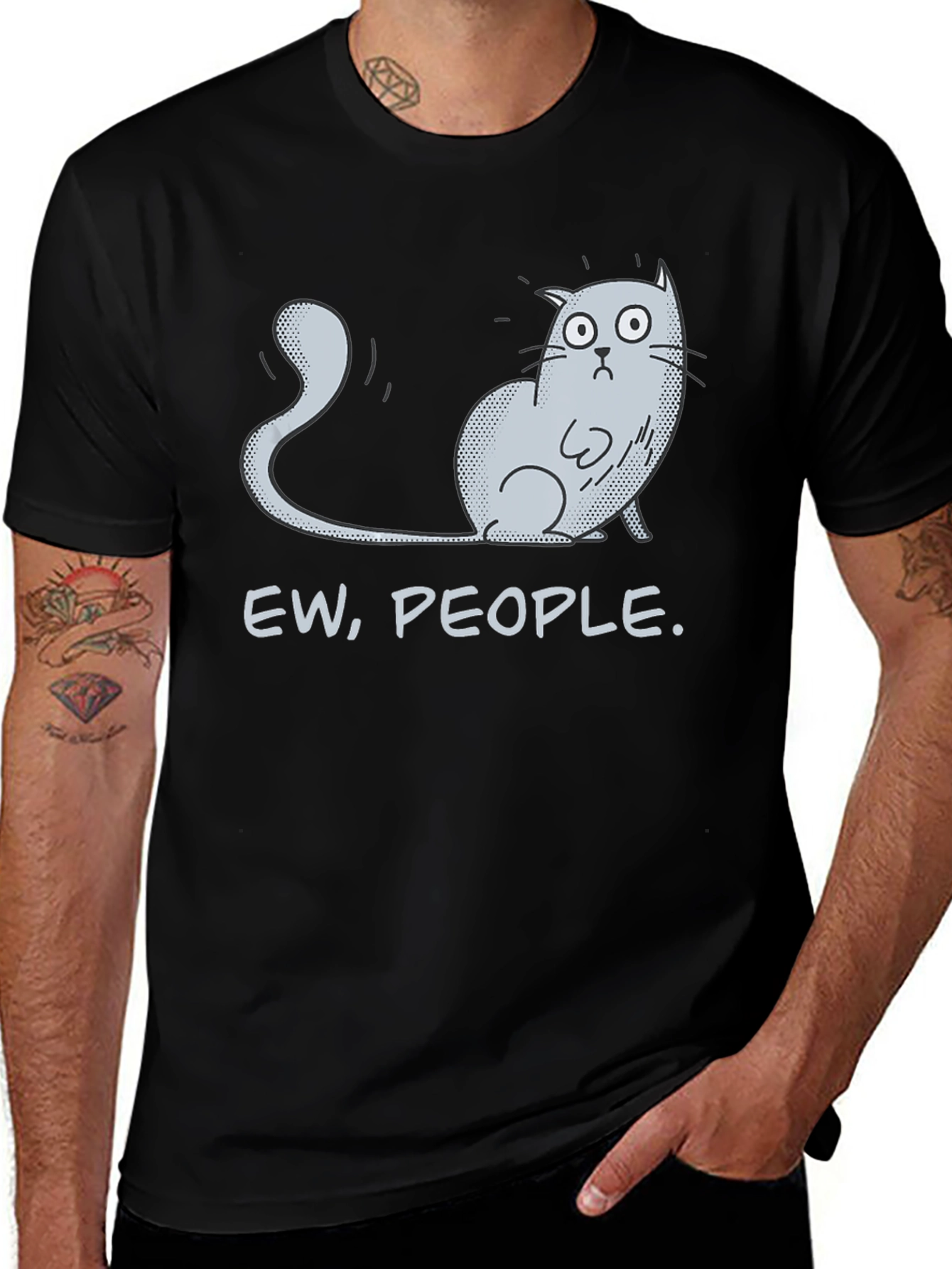 Variant 7 of Ew People Cat Graphic Tee - Novelty T-Shirt
