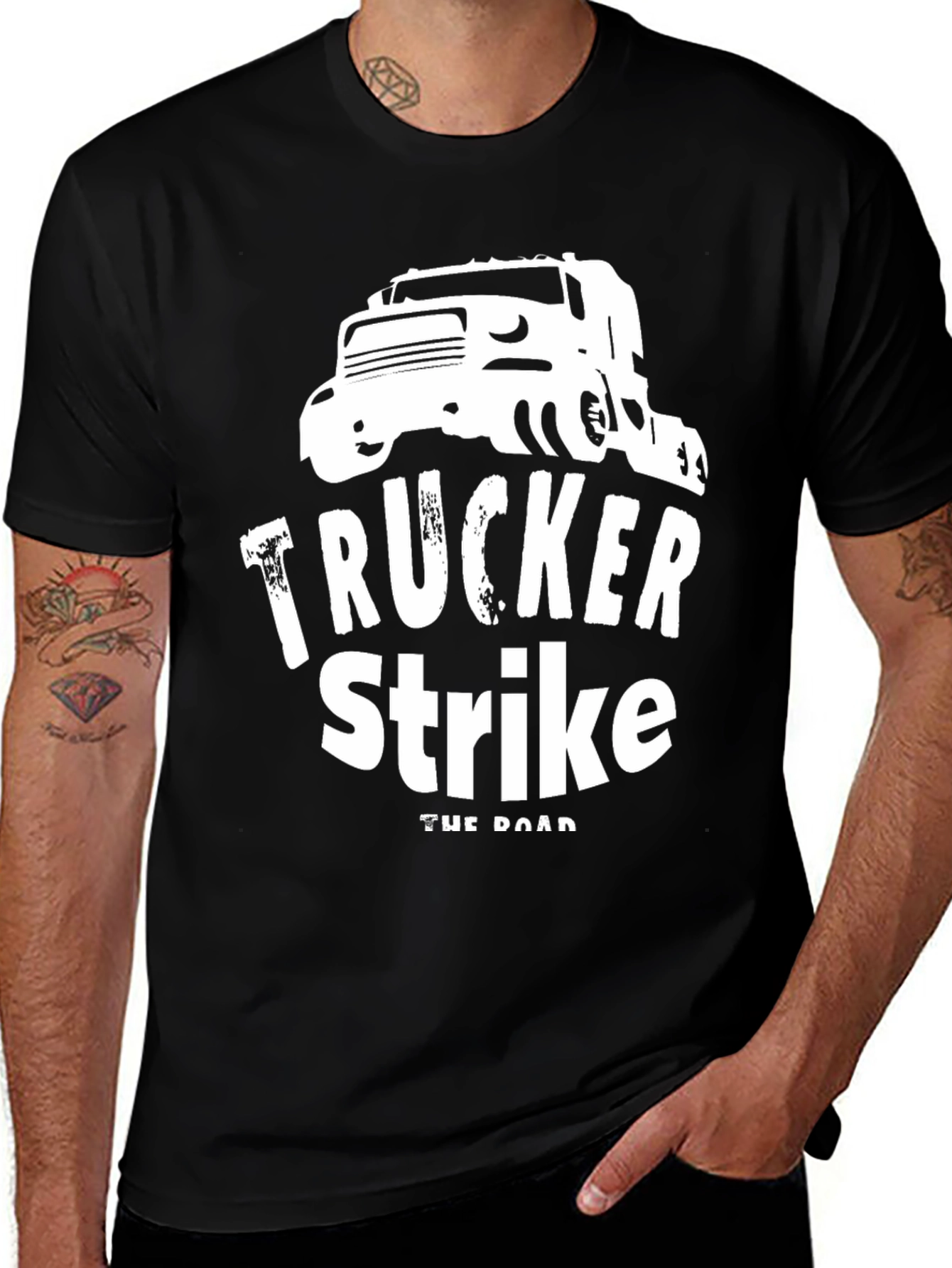 Variant 13 of Trucker Strike Black Graphic Tee