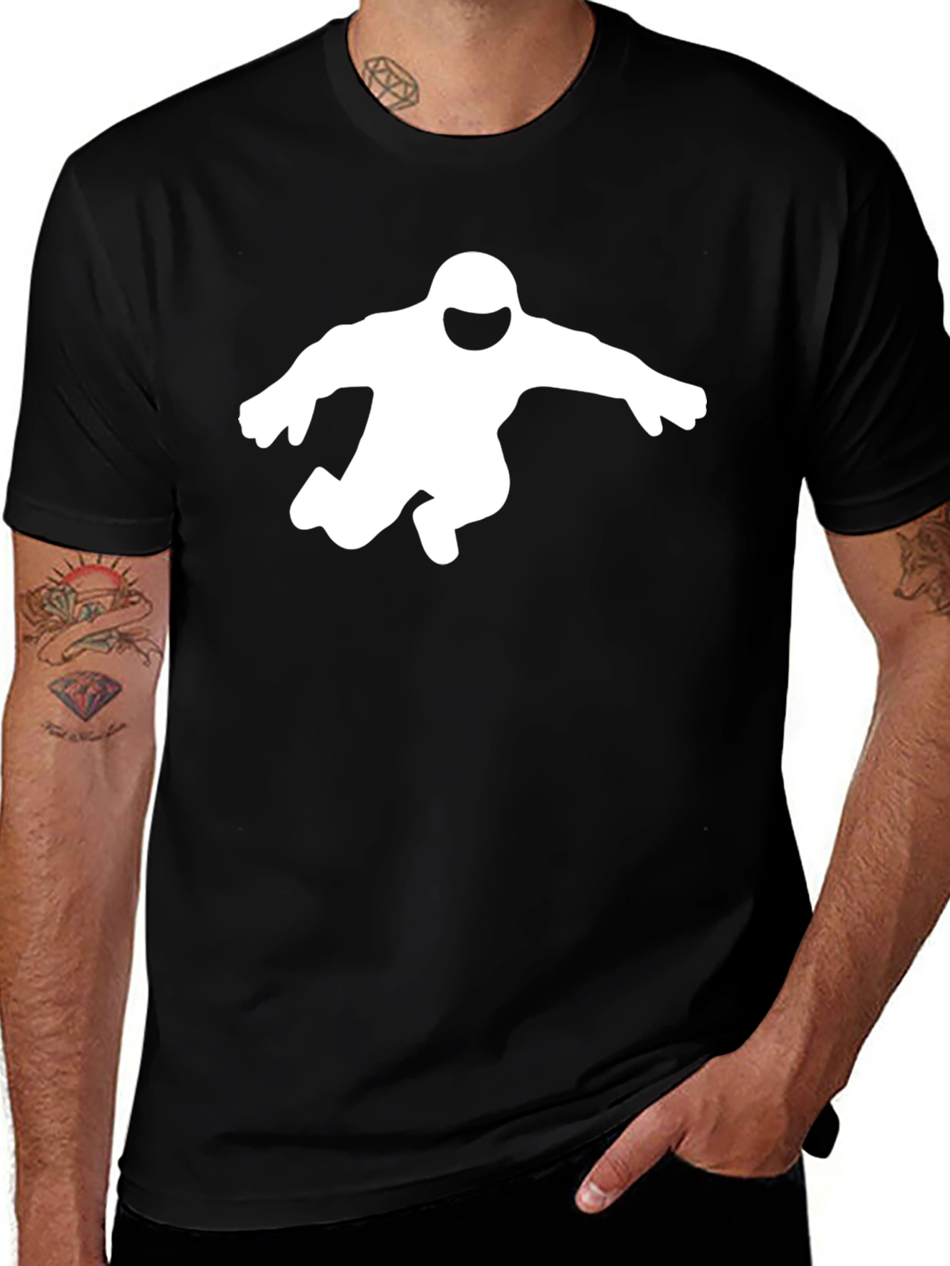 Retro Spaceman Black T-Shirt