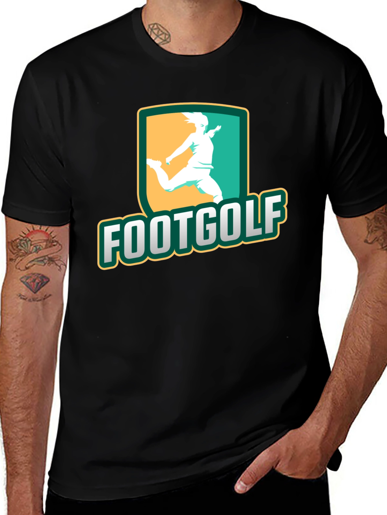 Variant 25 of Footgolf Graphic Tee - Black Cotton Shirt
