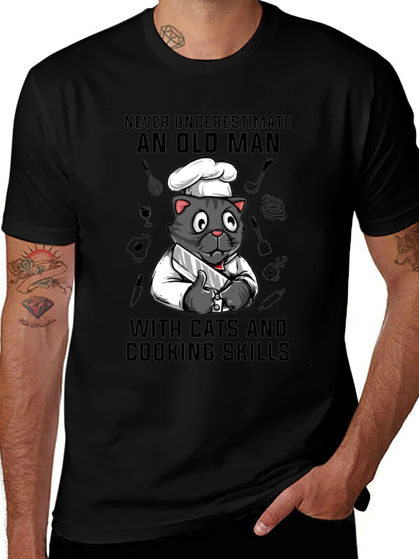 Variant 18 of Never Underestimate Cat Chef T-Shirt