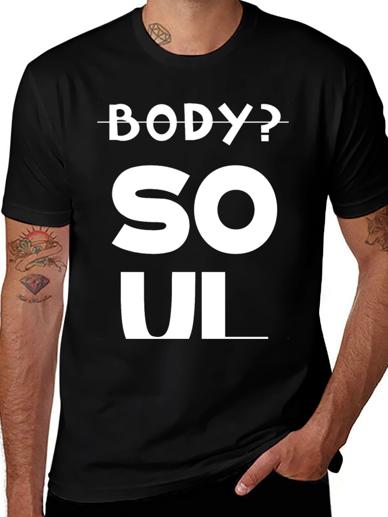 Variant 7 of Body or Soul Graphic Tee - Black Unisex T-Shirt
