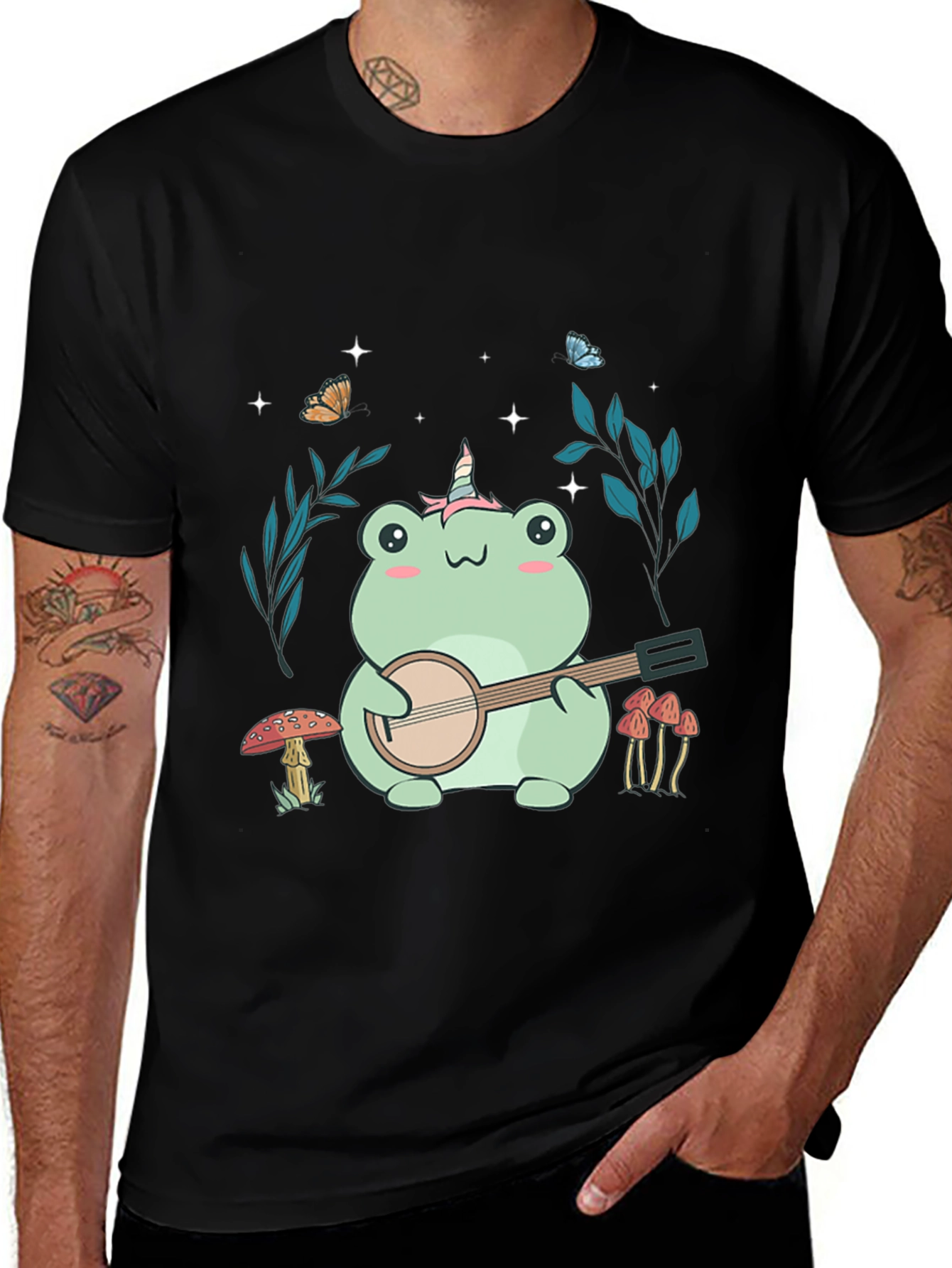 Variant 16 of Unicorn Frog Banjo T-Shirt - Cute & Quirky Tee!