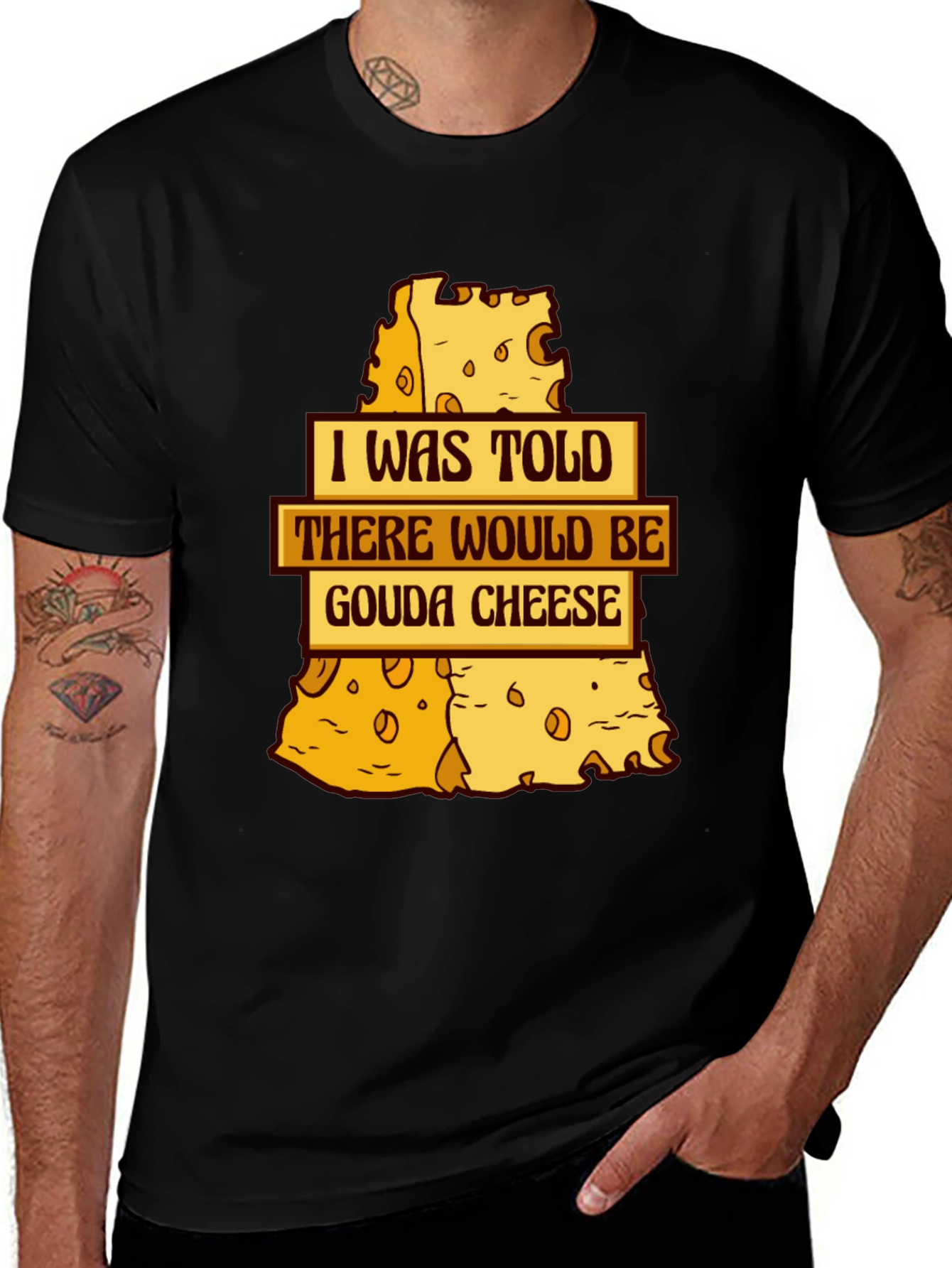 Black Gouda Cheese T-Shirt - Funny Foodie Tee main image
