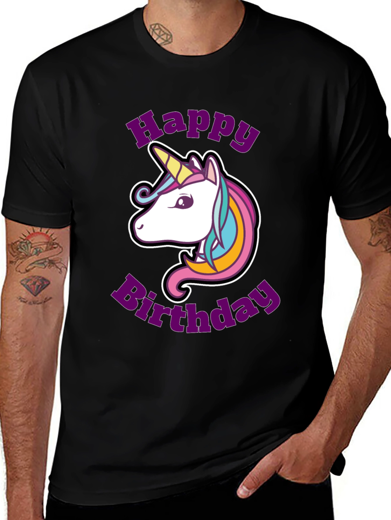 Variant 21 of Unicorn Happy Birthday Graphic T-Shirt