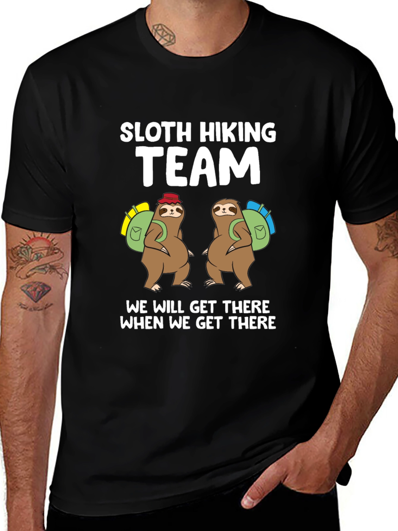 Variant 9 of Sloth Hiking Team T-Shirt - We Will Get There