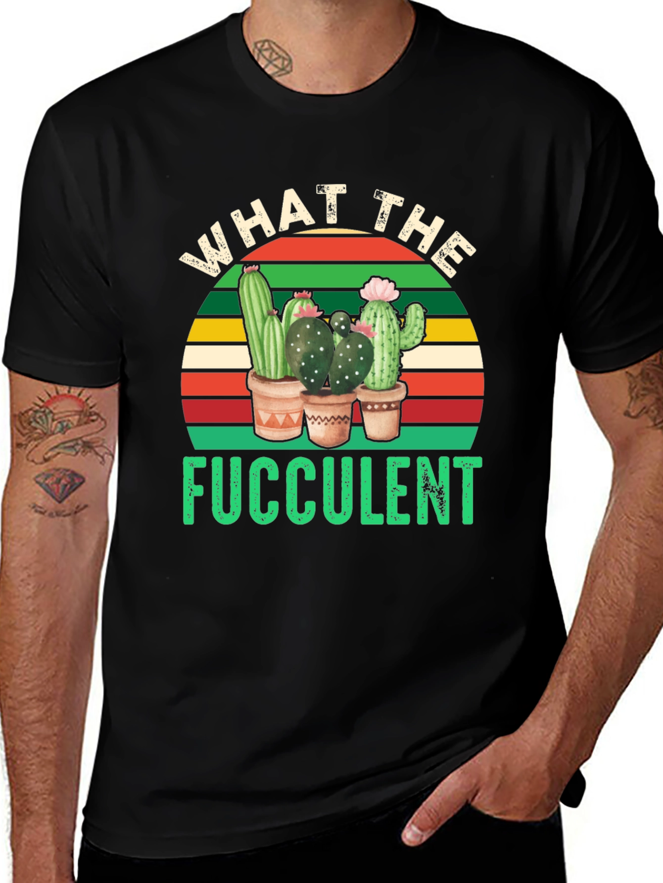 Variant 12 of What the Fucculent T-Shirt Cactus Lover Tee