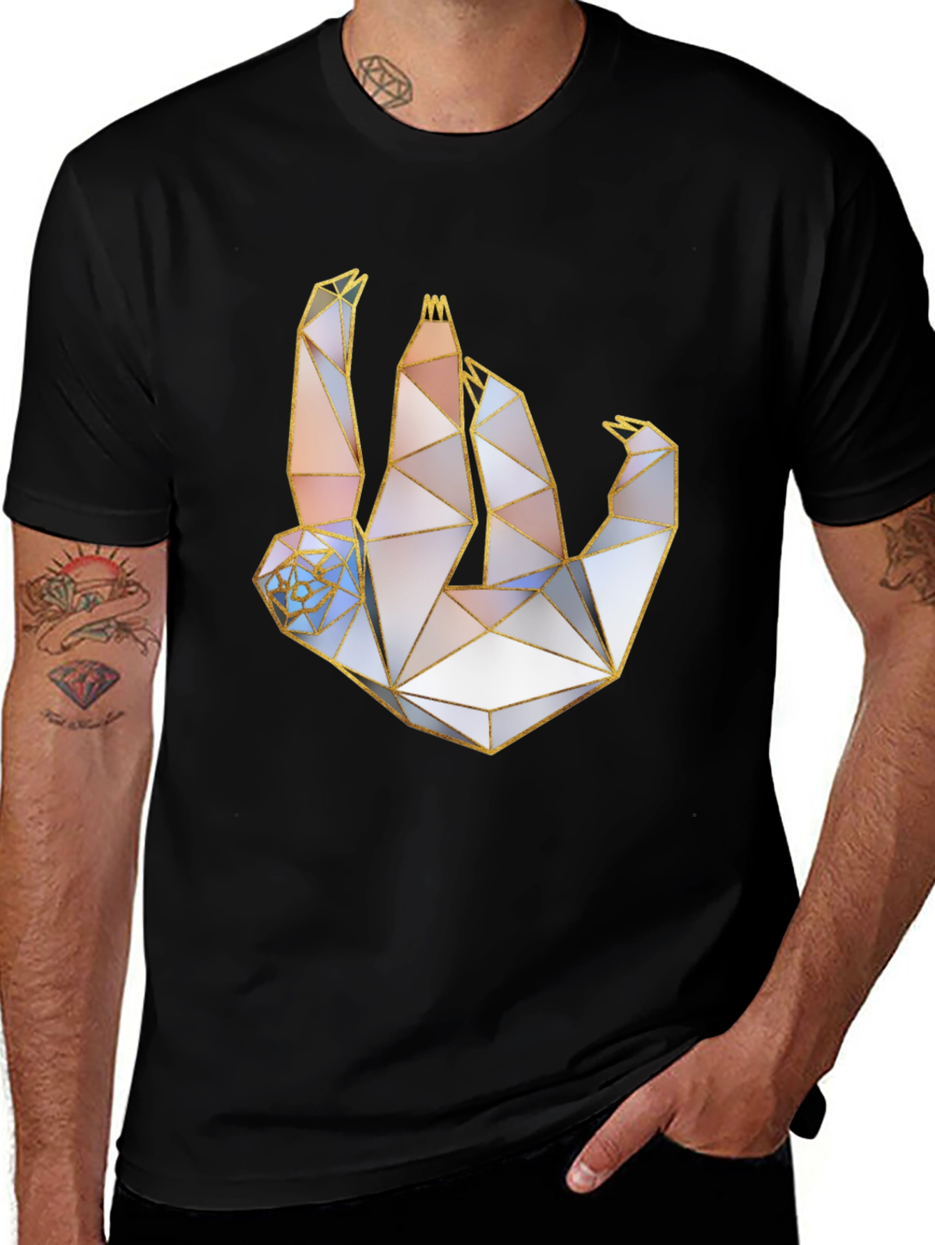 Variant 13 of Geometric Sloth Graphic Tee - Modern Minimalist Design