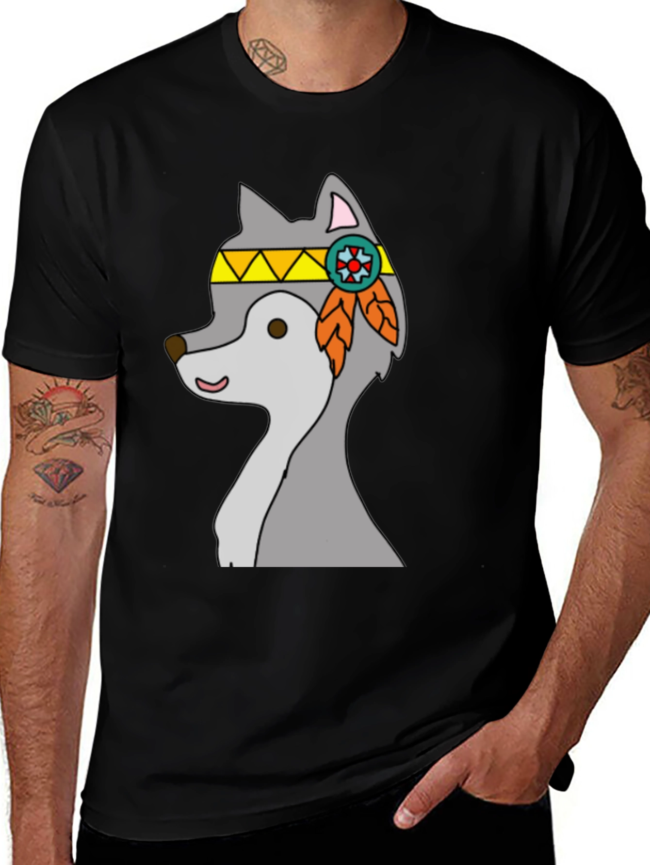 Variant 30 of Wolf Chief T-Shirt - Native American Style