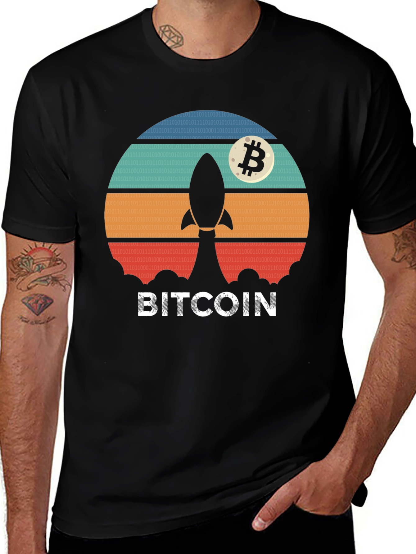 Bitcoin Rocket T-Shirt - Crypto Moonshot Tee