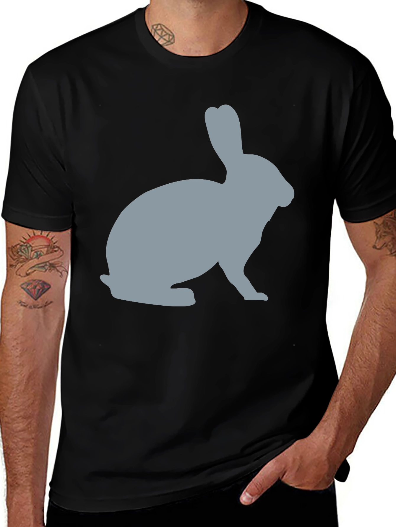 Variant 4 of Rabbit Silhouette Graphic Tee - Unisex Soft Cotton T-Shirt