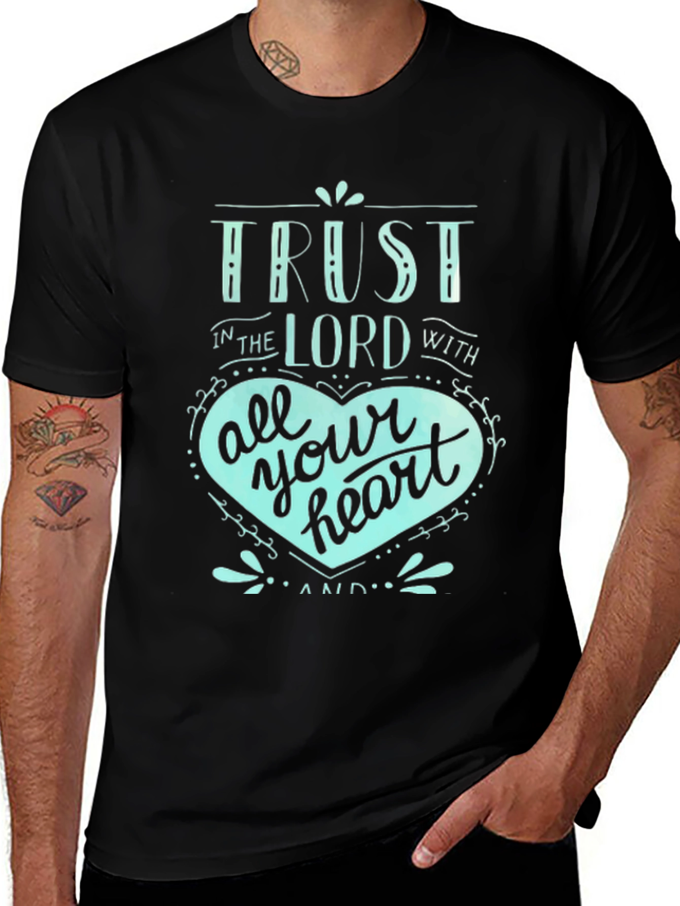 Variant 30 of Trust in the Lord Black Graphic T-Shirt