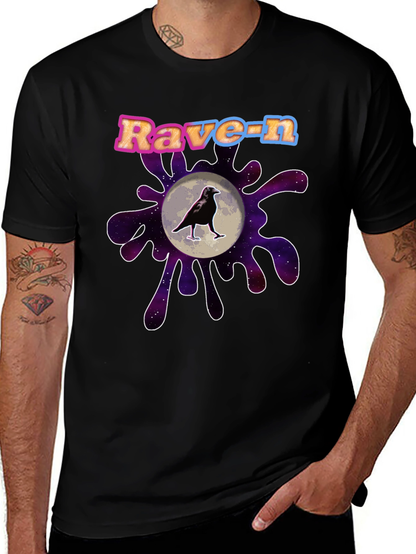 Variant 17 of Raven T-Shirt Galaxy Graphic Tee