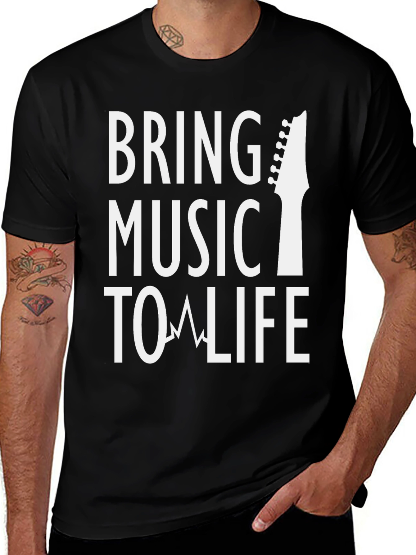 Variant 14 of Bring Music To Life Graphic Tee - Black