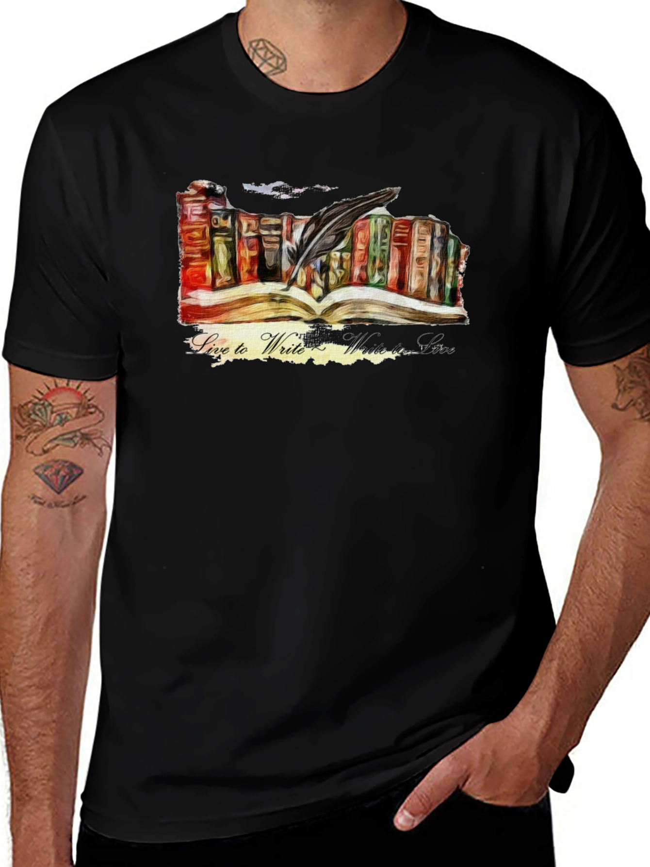 Variant 26 of Literary T-Shirt: Live to Write, Write to Live