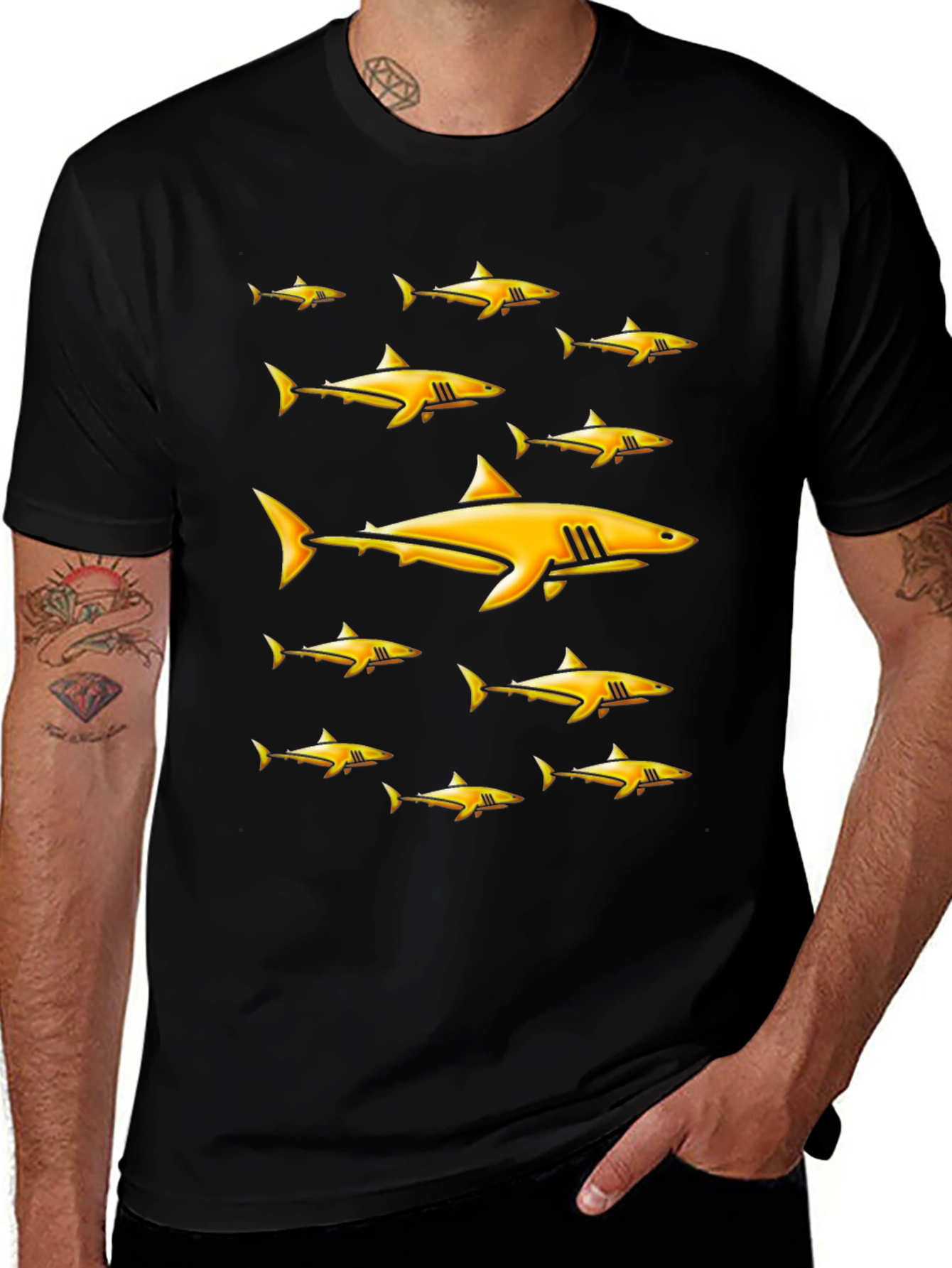 Variant 4 of Golden Shark T-Shirt