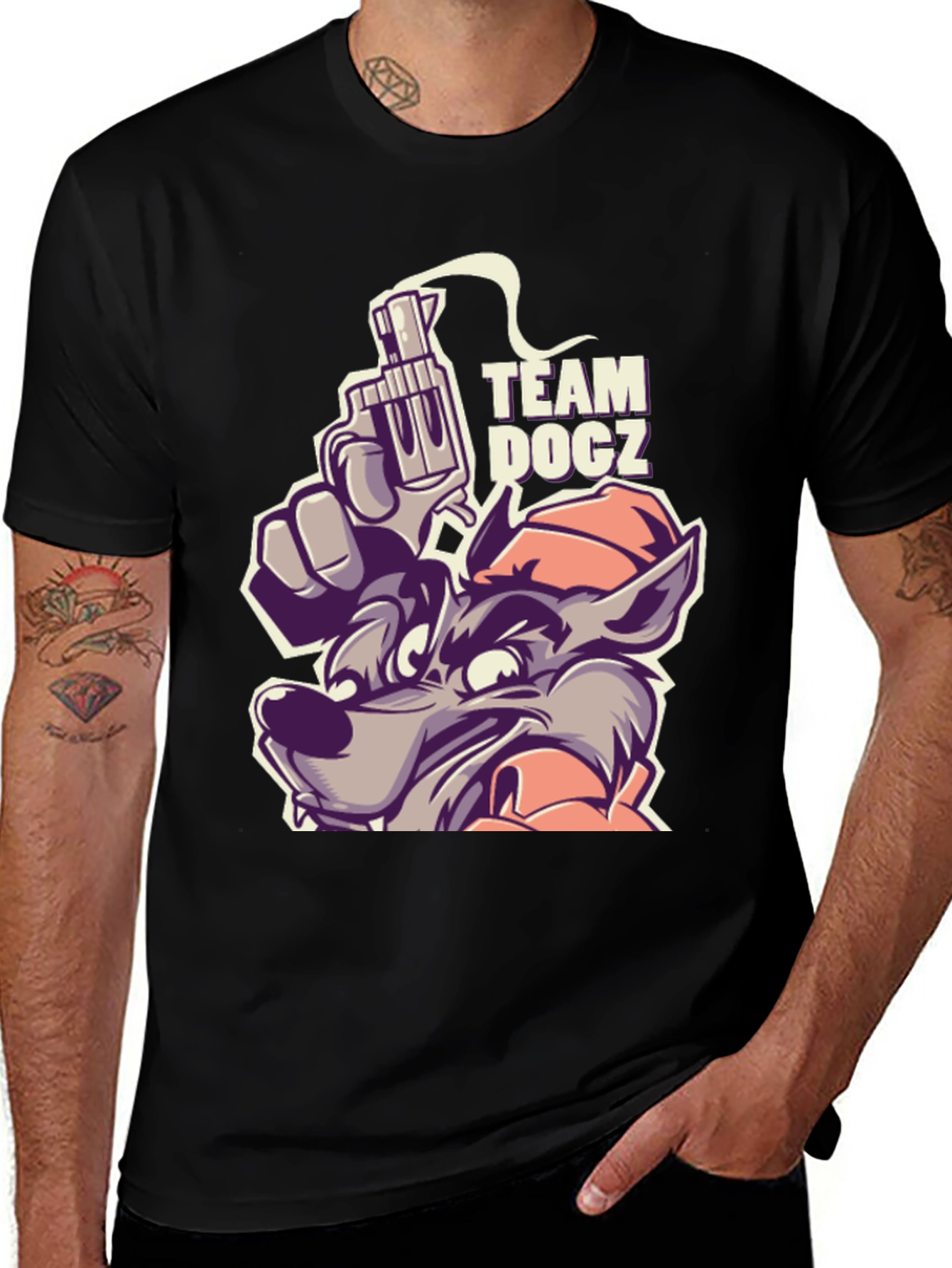 Variant 22 of Team Docz Wolf Graphic Tee - Cool Cartoon Design