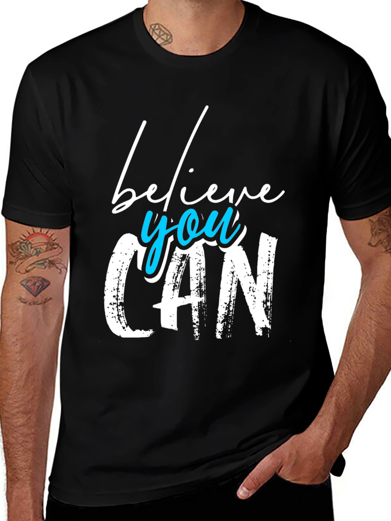 Variant 24 of Believe You Can Graphic T-Shirt - Black