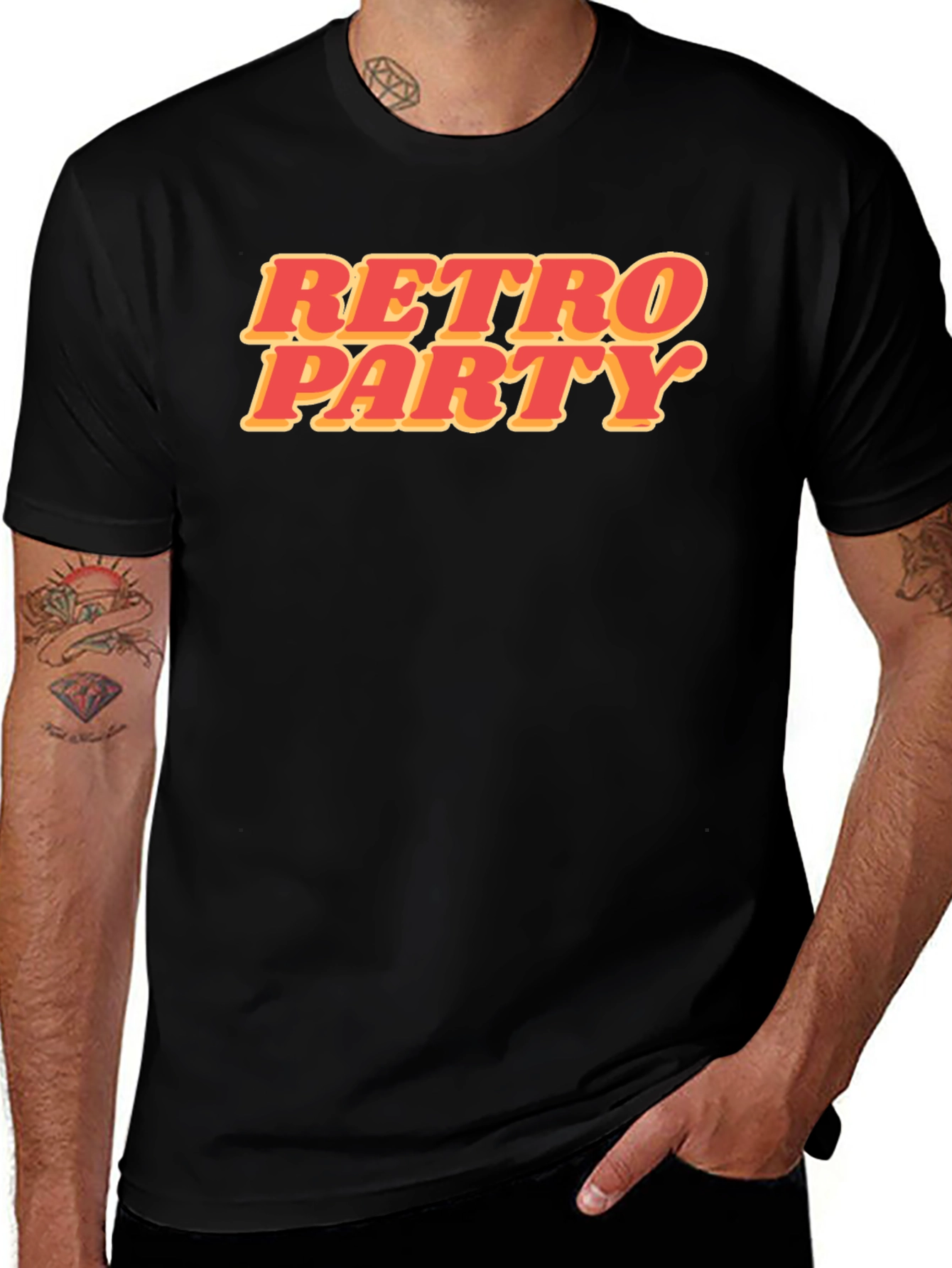 Variant 19 of Retro Party Graphic T-Shirt - Stylish Black Tee