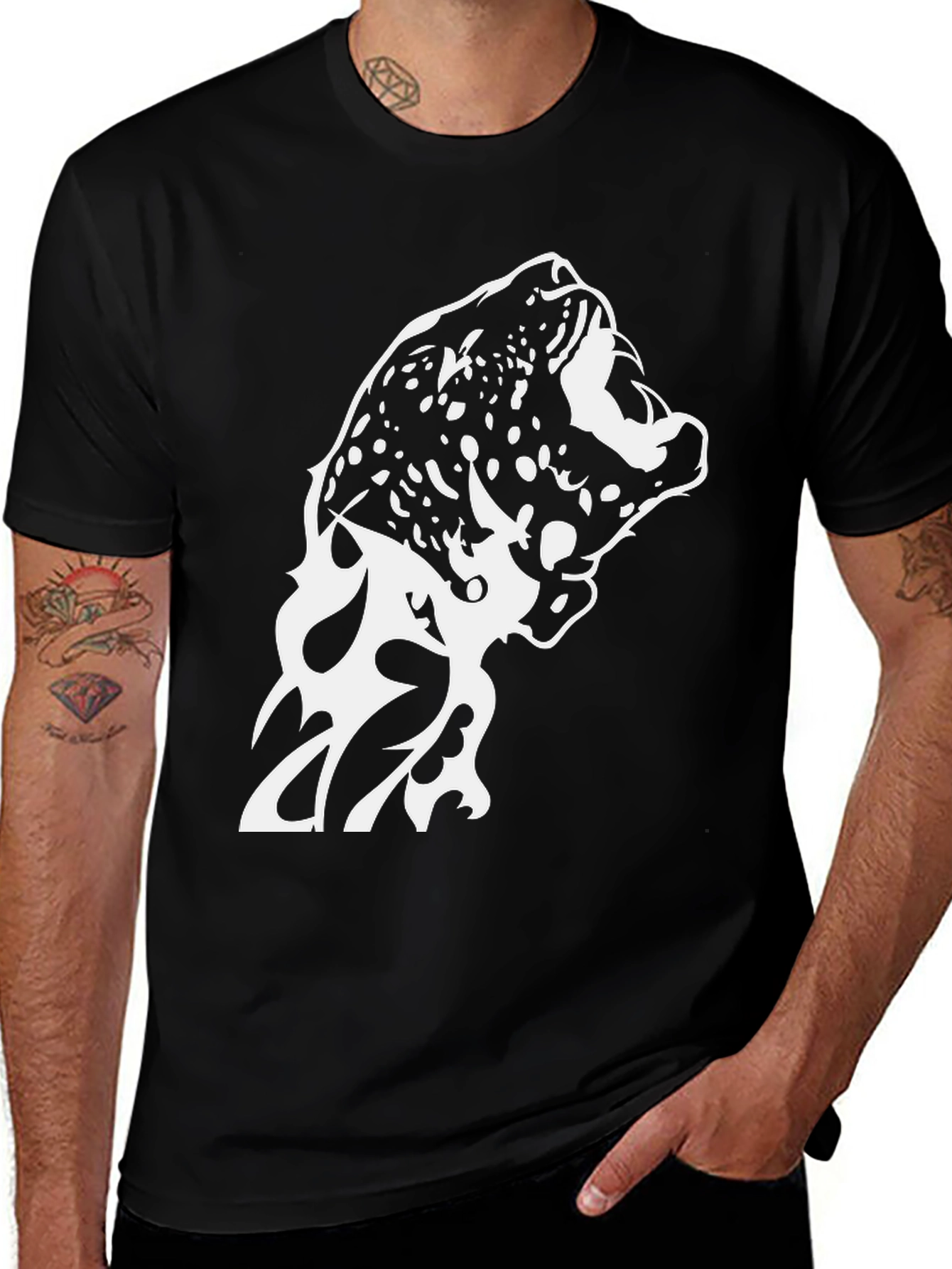 Variant 12 of Jaguar Graphic Print Black T-Shirt