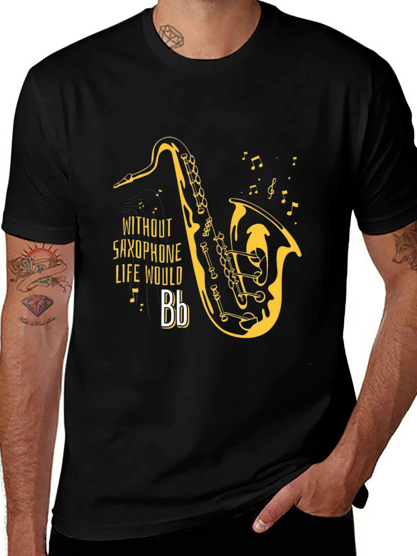 Saxophone T-Shirt - Without Saxophone Life Would Bb