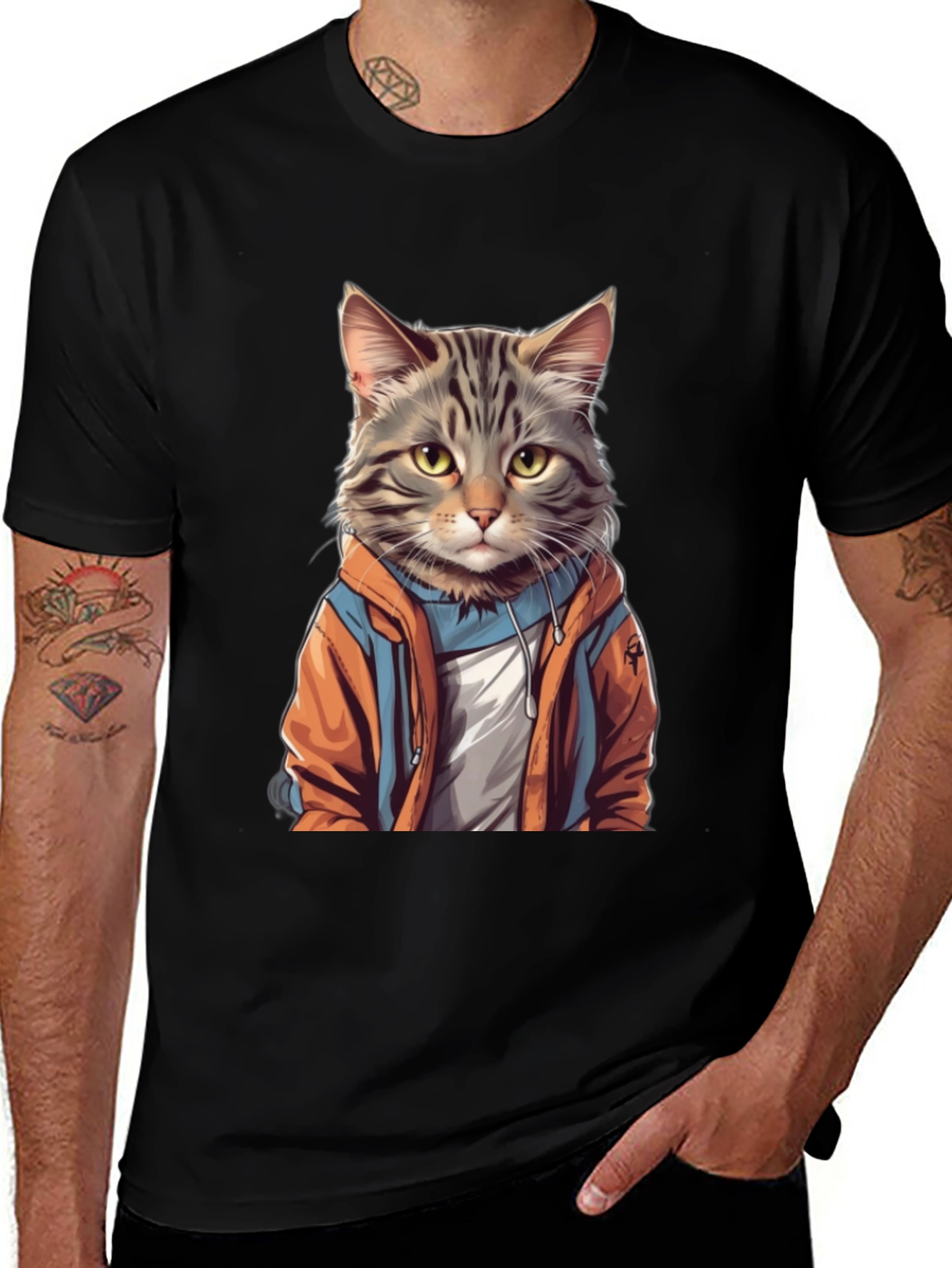Variant 4 of Cool Cat Hoodie Graphic Tee