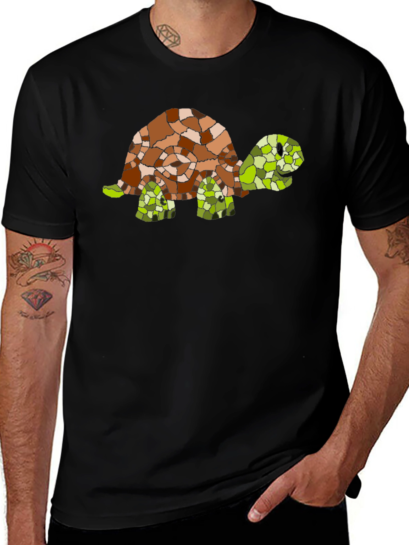 Variant 27 of Turtle Mosaic Graphic T-Shirt