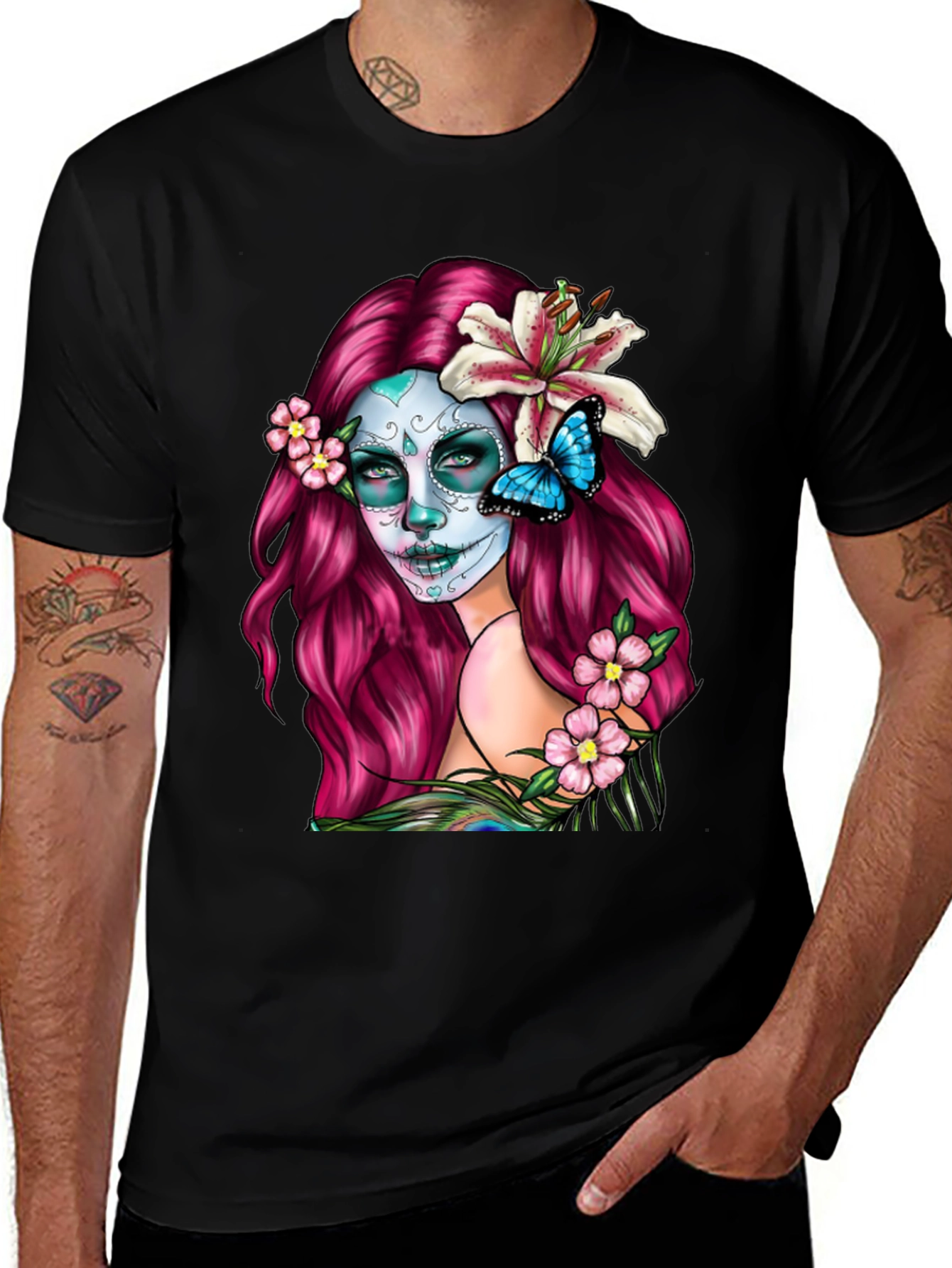 Variant 25 of Sugar Skull Woman Graphic T-Shirt