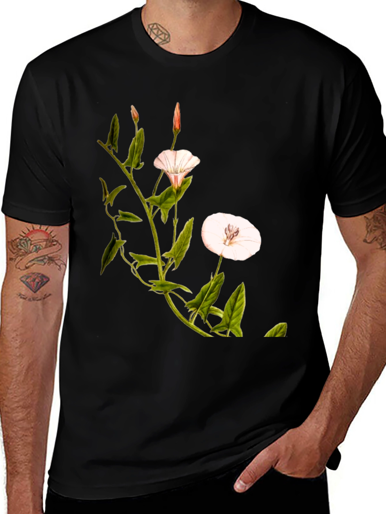 Variant 21 of Floral Print Graphic T-Shirt - Vintage Botanical Design