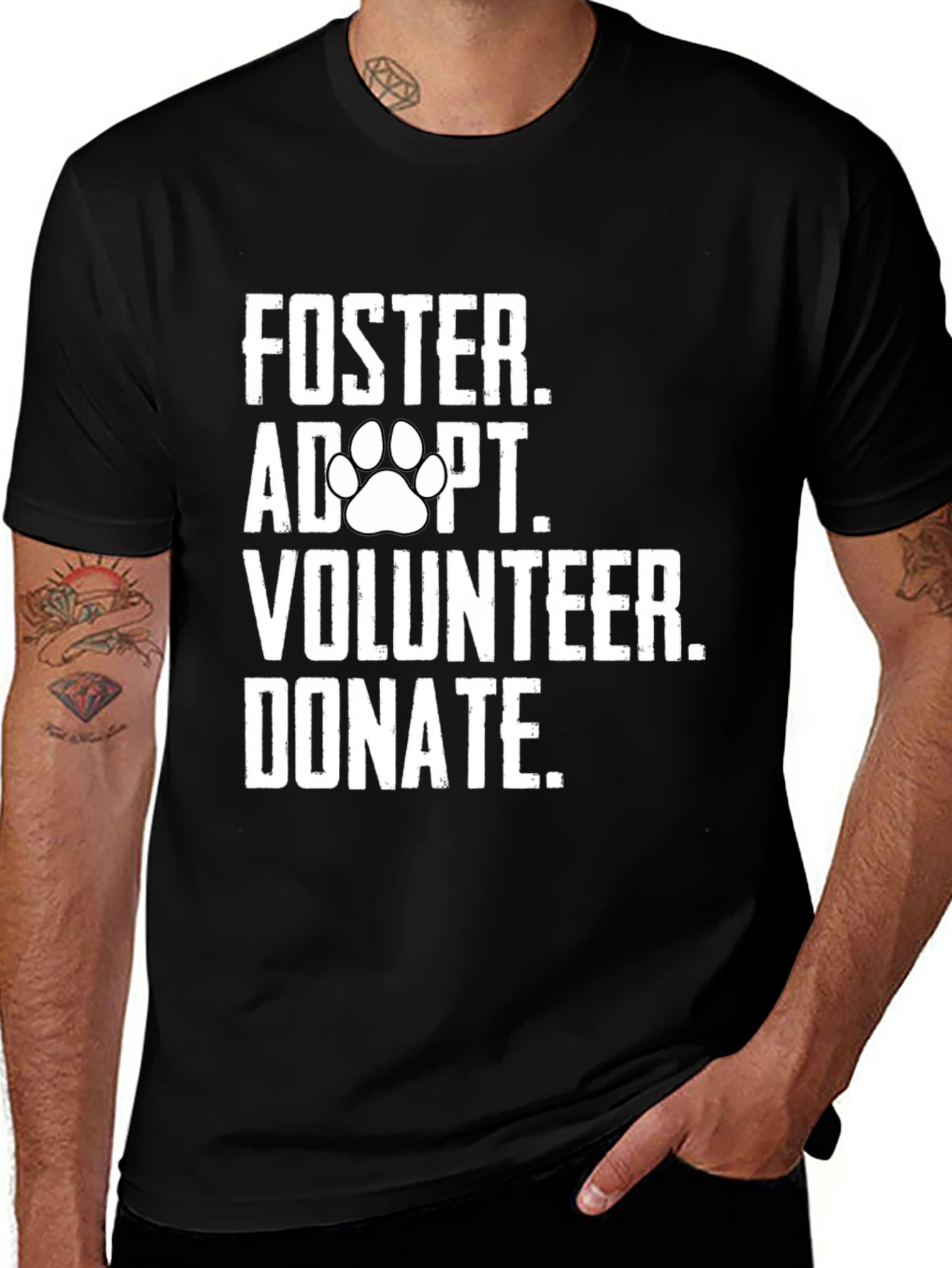 Variant 2 of Foster Adopt Volunteer Donate T-Shirt