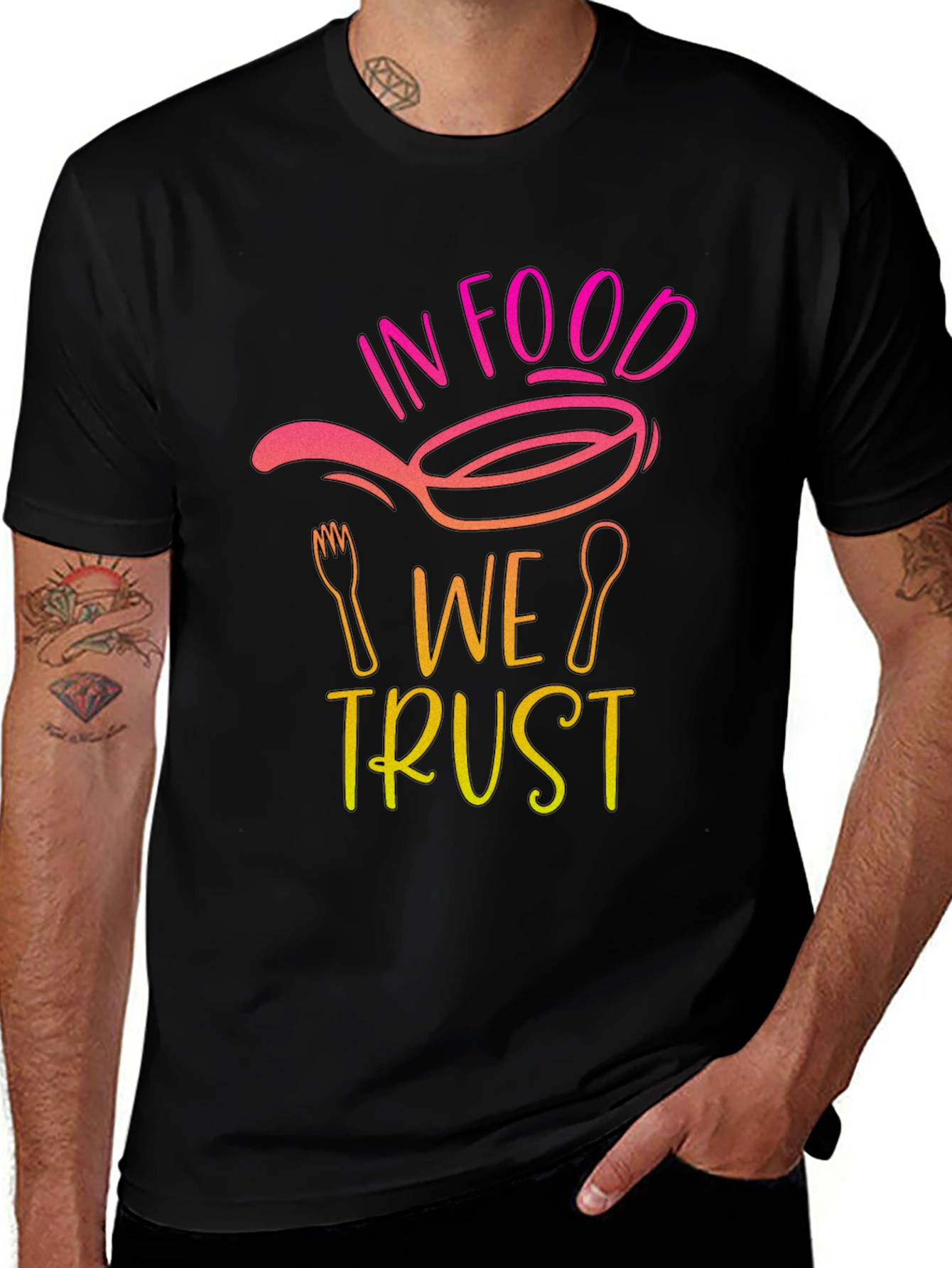 Variant 3 of In Food We Trust Black Graphic T-Shirt