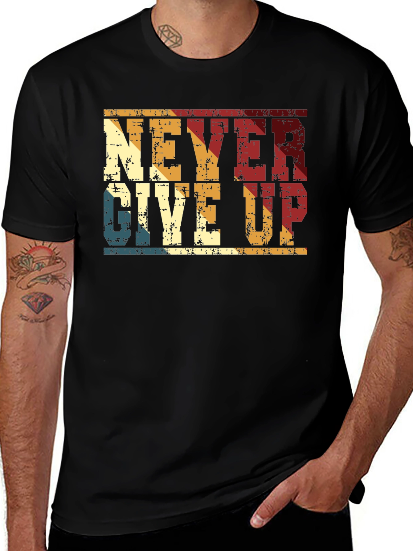 Variant 29 of Never Give Up Retro T-Shirt