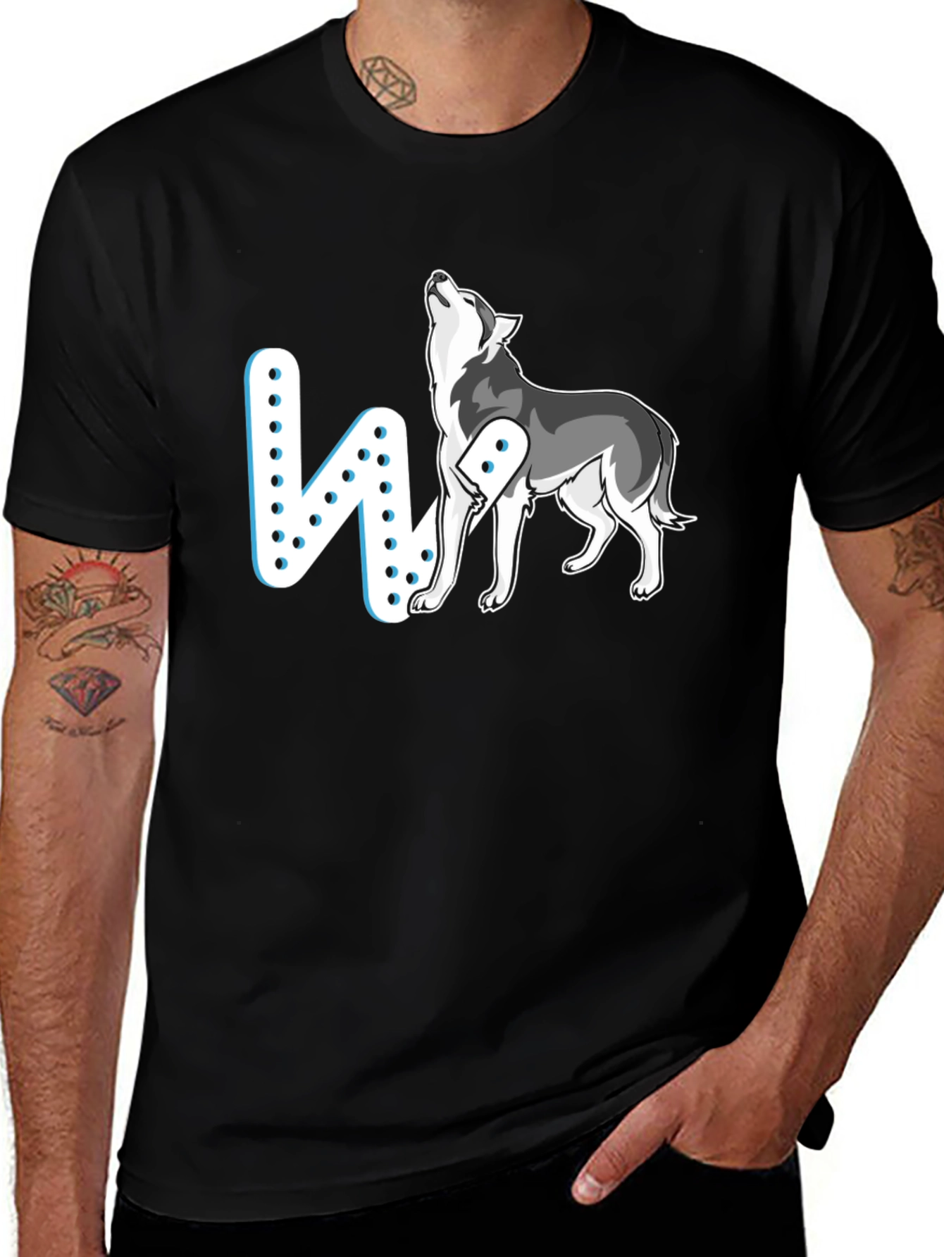 Variant 22 of Wolf Graphic Tee - Black T-Shirt 
