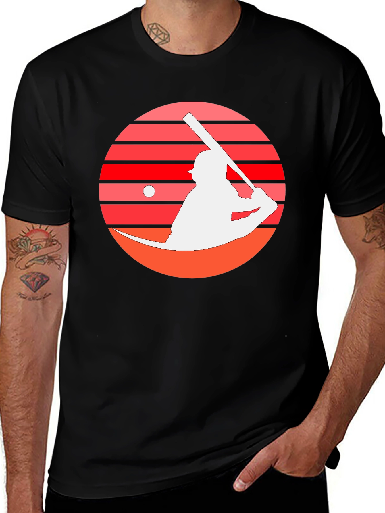 Variant 23 of Baseball Sunset Graphic Tee - Retro Style
